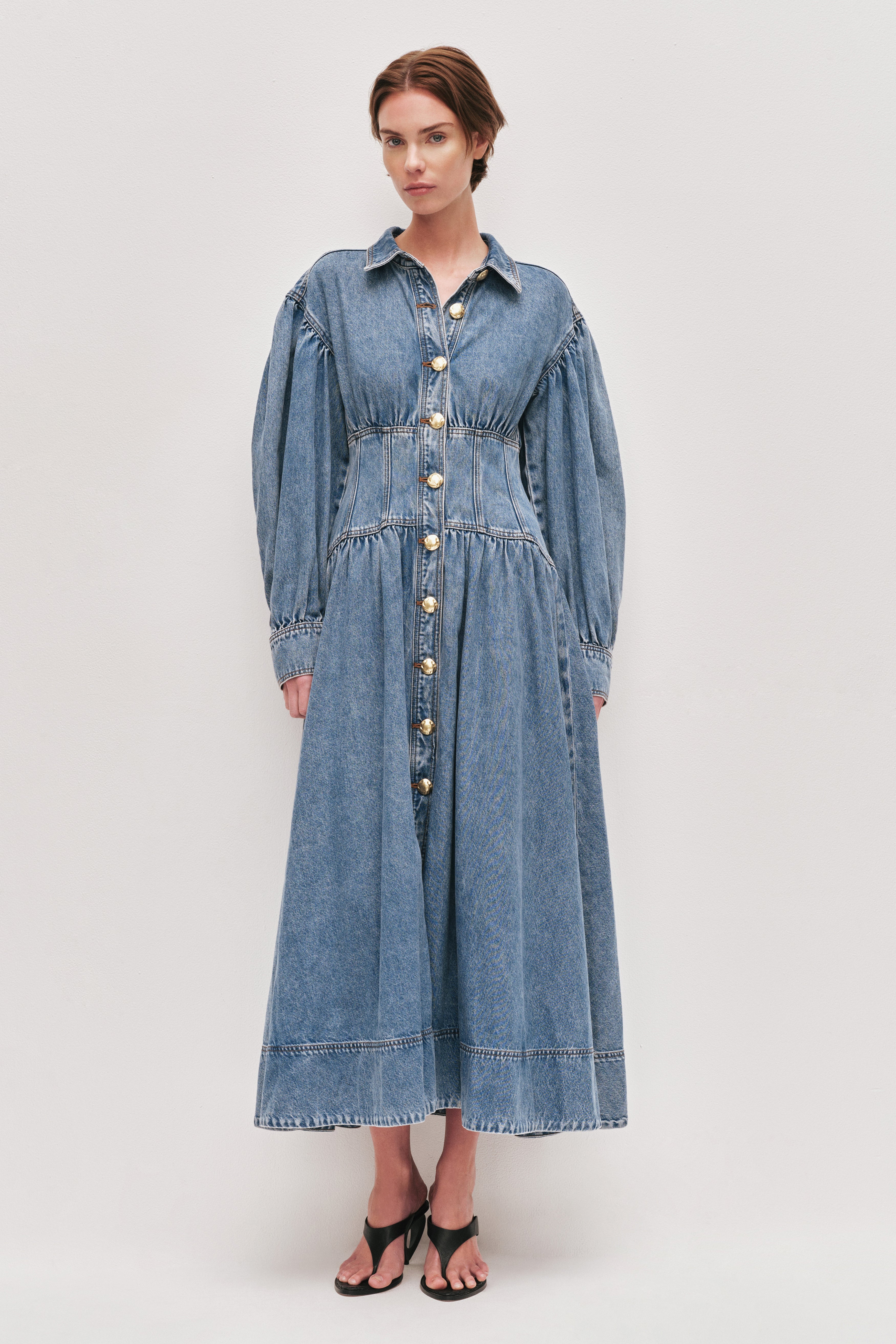 Lorraine Denim Midi Dress