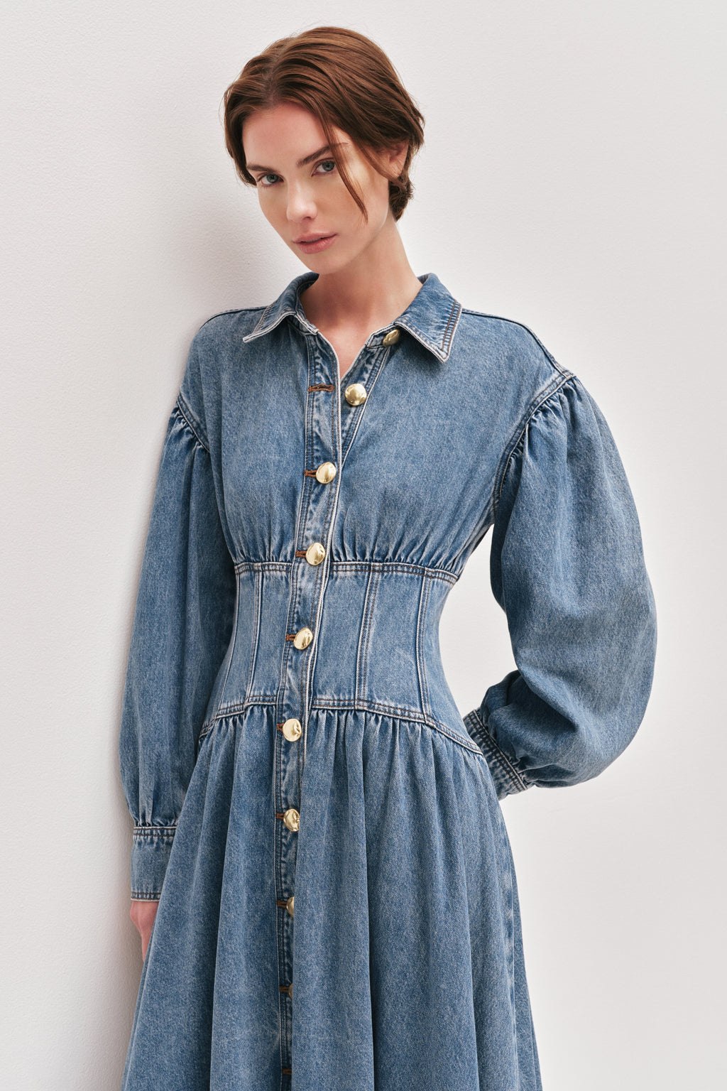 Lorraine Denim Midi Dress