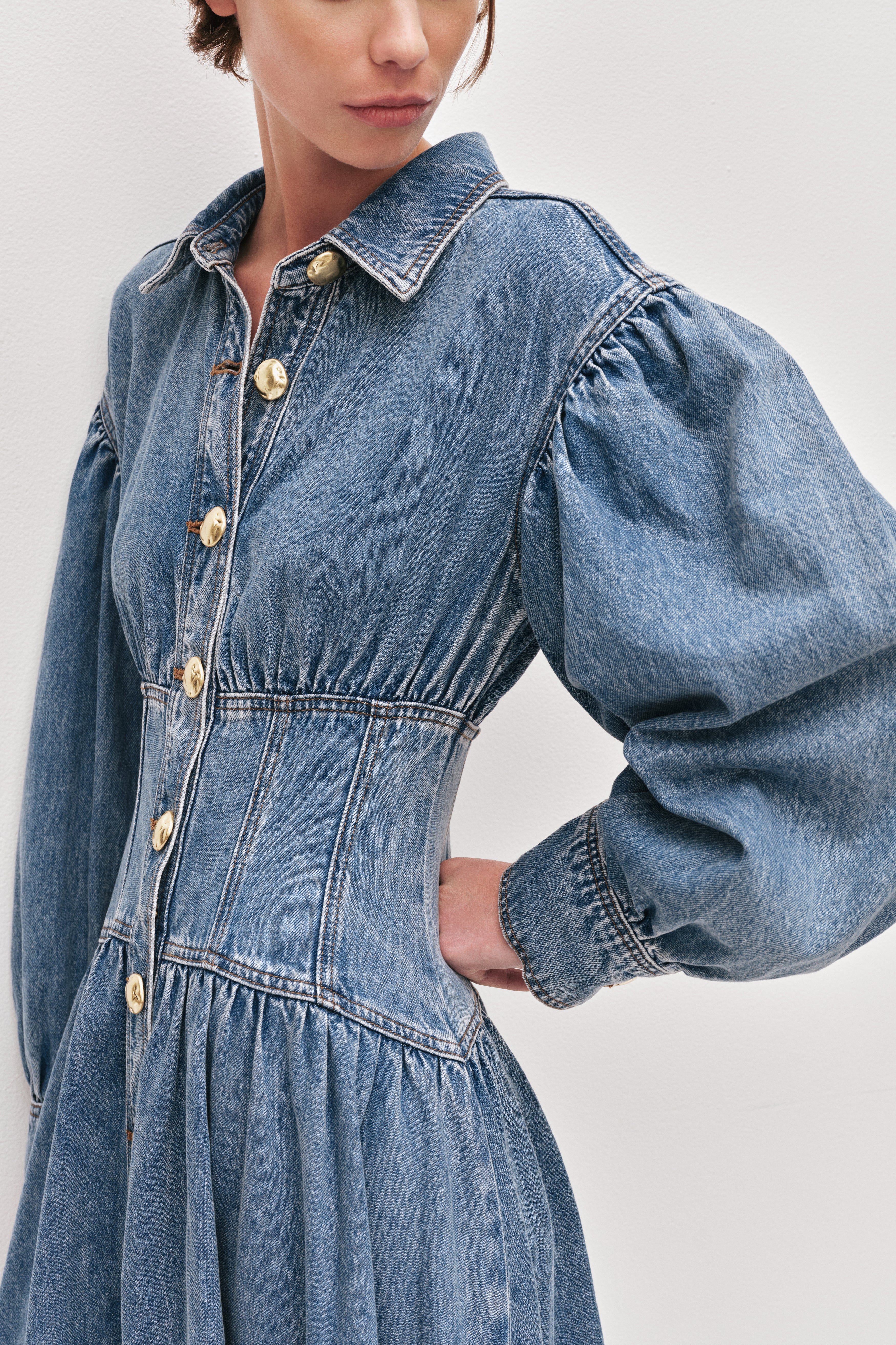 Lorraine Denim Midi Dress
