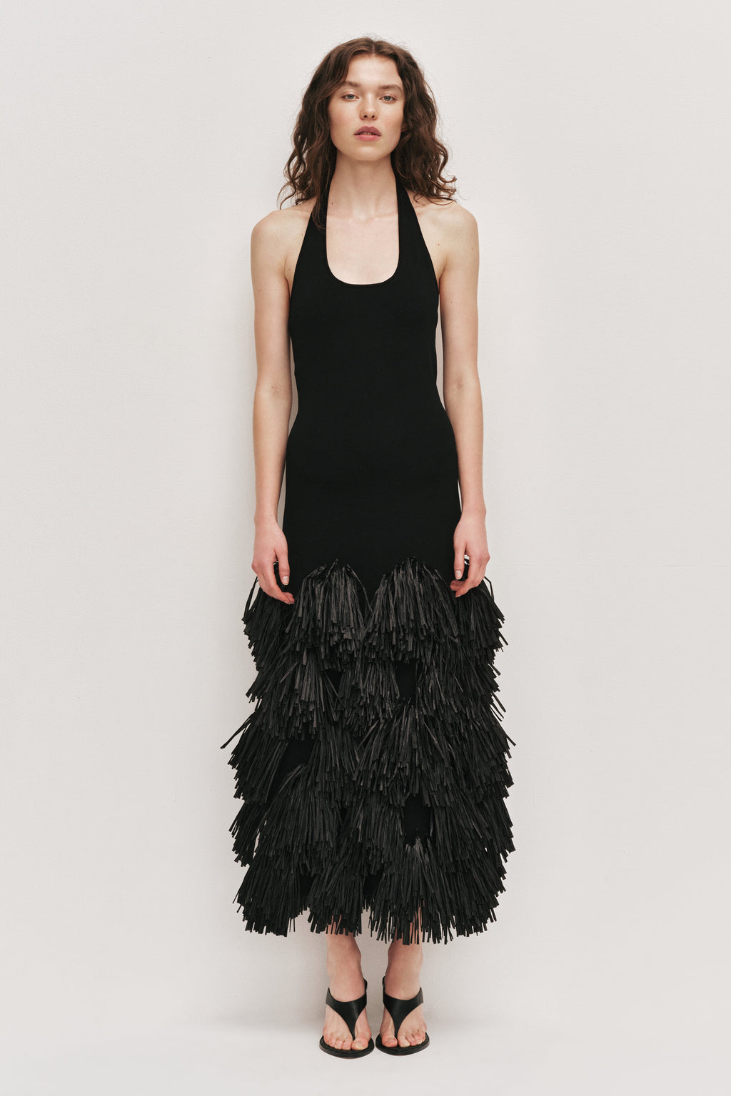Elva Raffia Knit Midi Dress