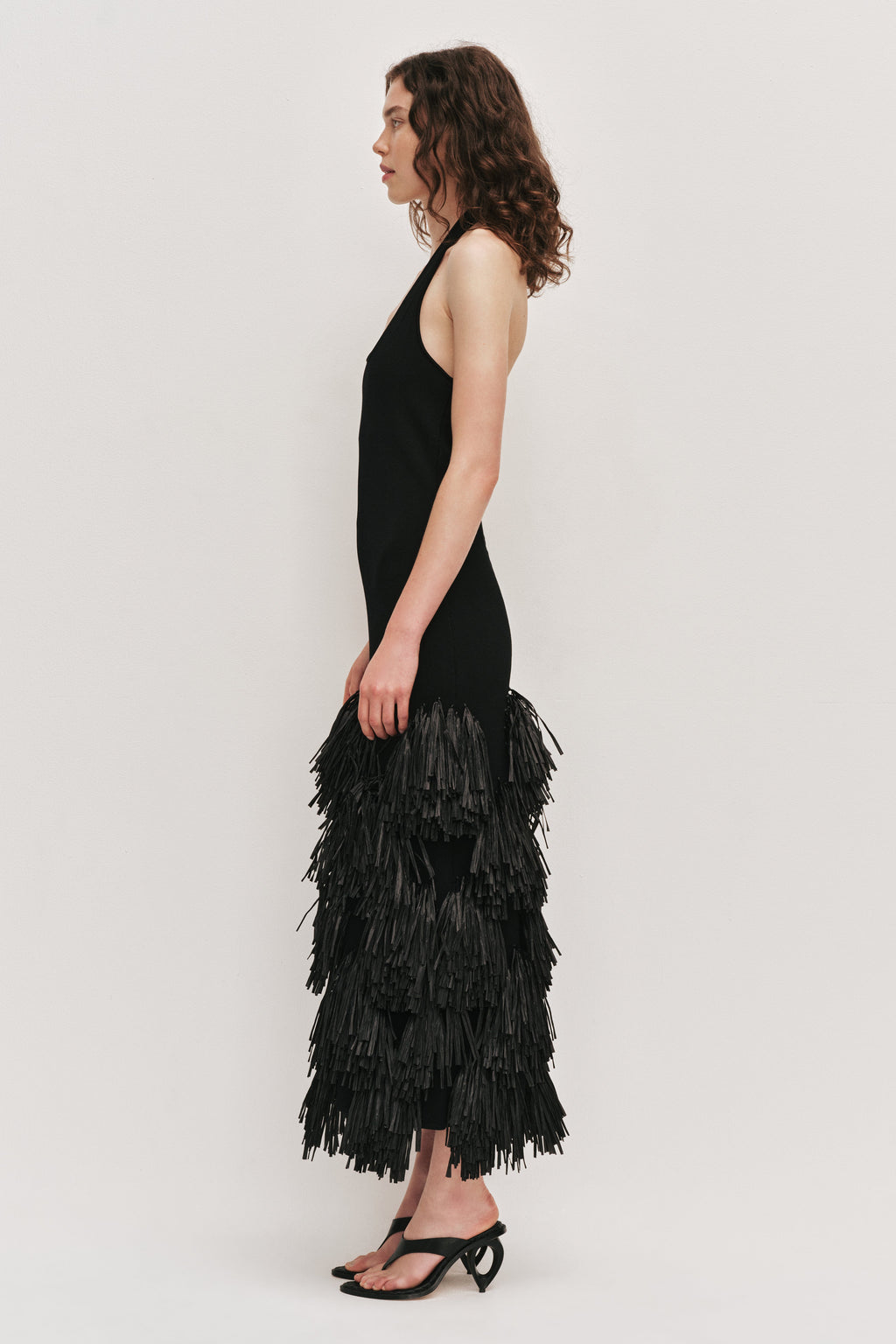 Elva Raffia Knit Midi Dress