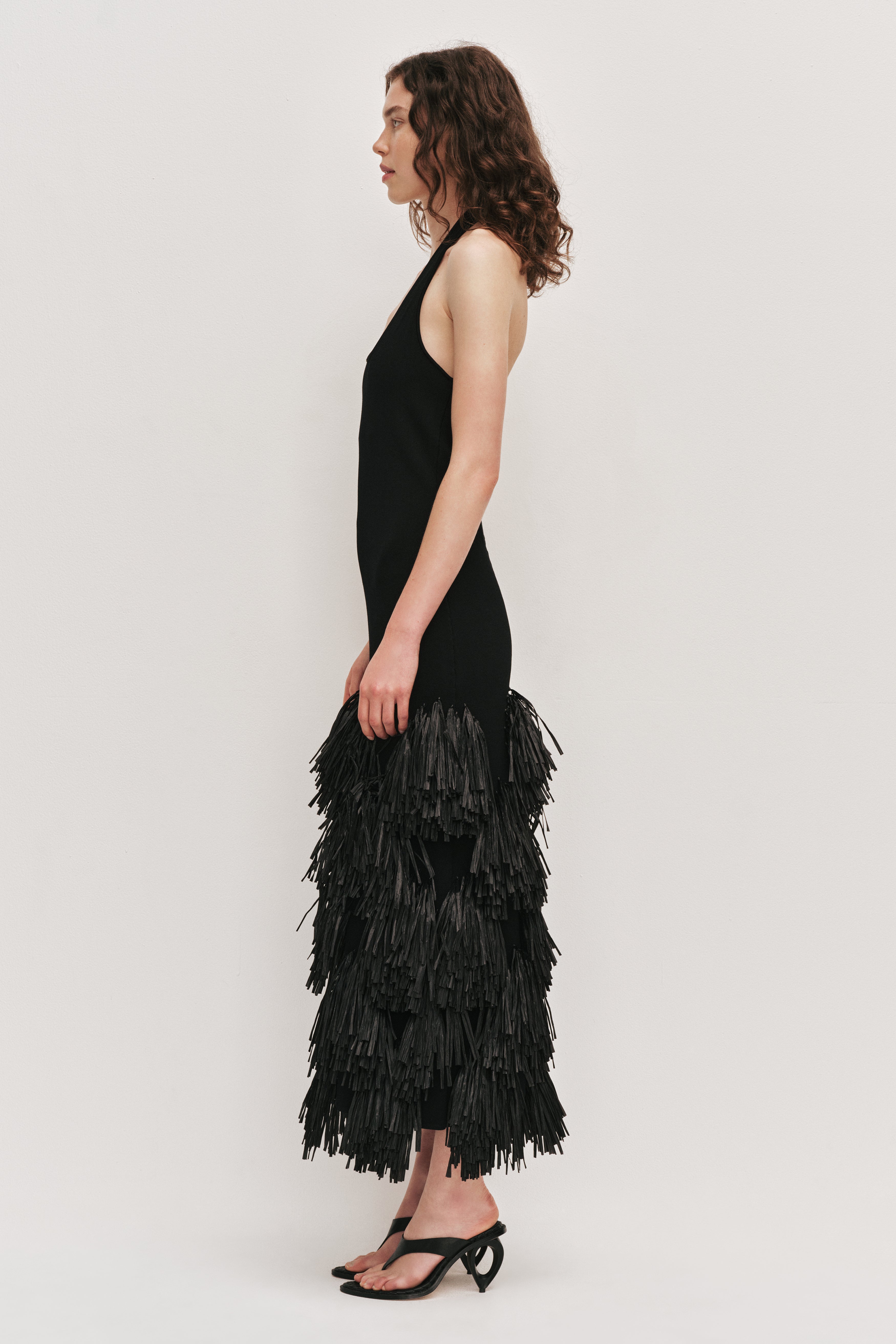 Elva Raffia Knit Midi Dress