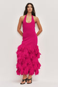 Elva Raffia Knit Midi Dress