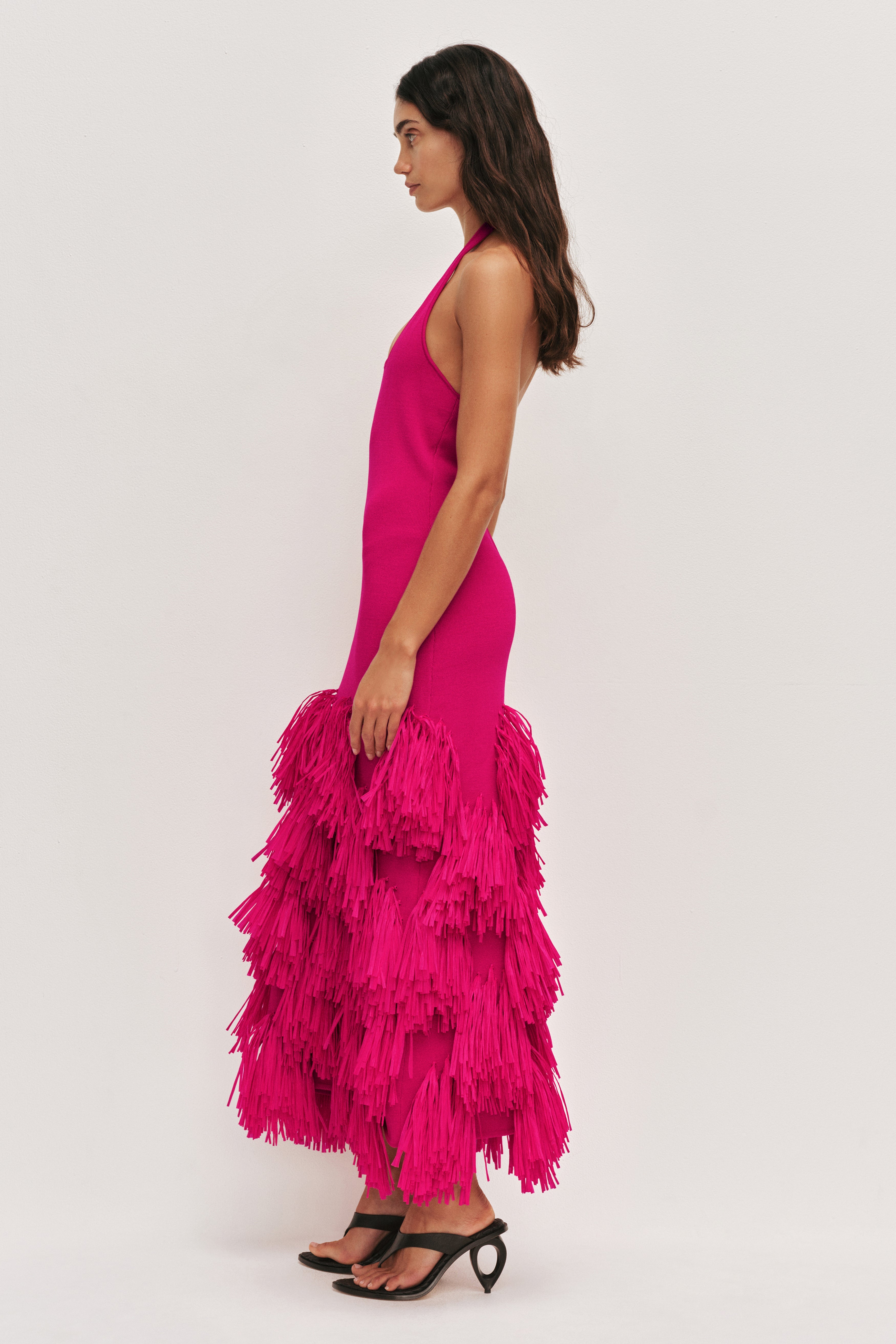 Elva Raffia Knit Midi Dress