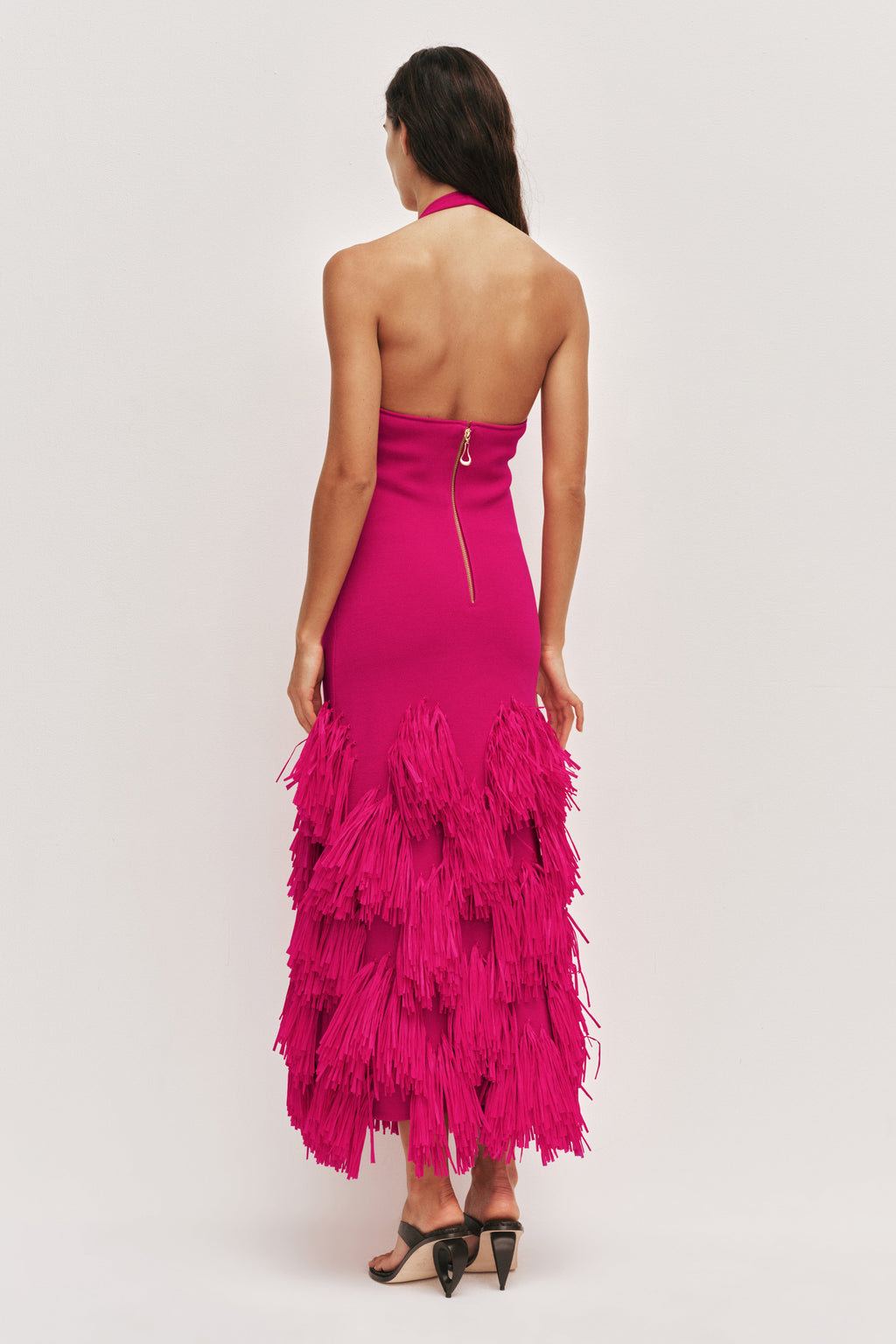 Elva Raffia Knit Midi Dress