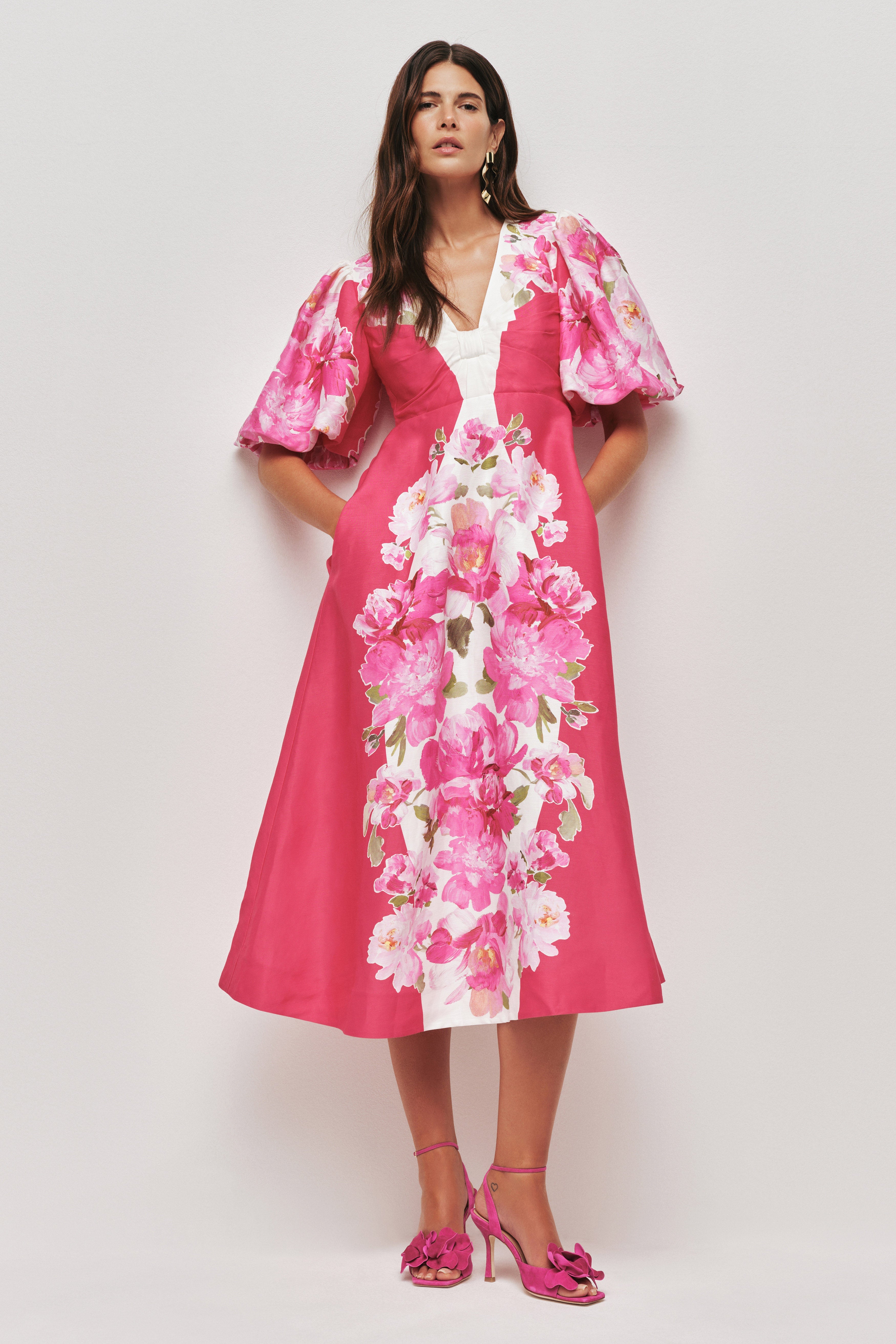 Overflow Knotted Midi Dress