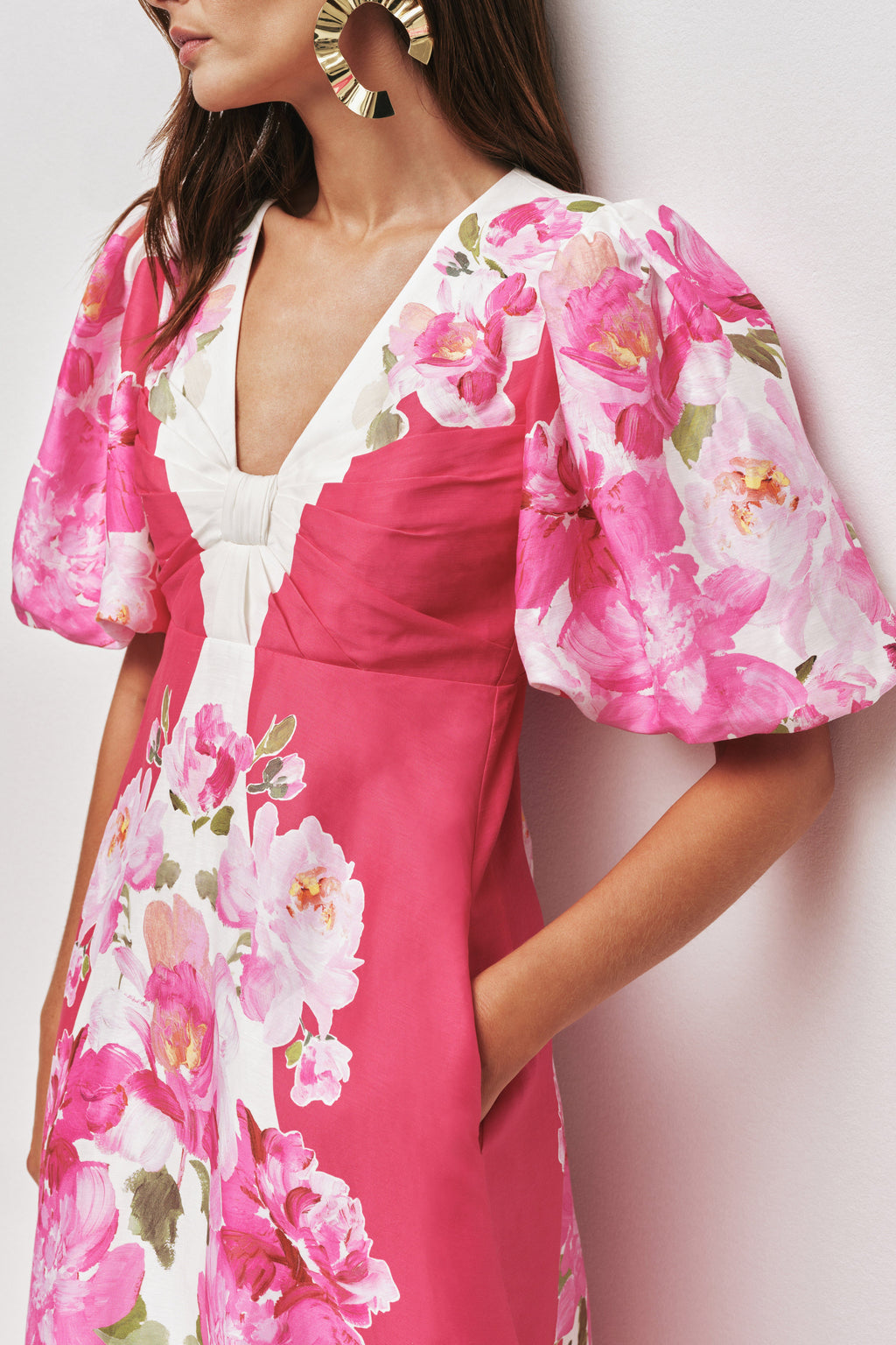 Overflow Knotted Midi Dress