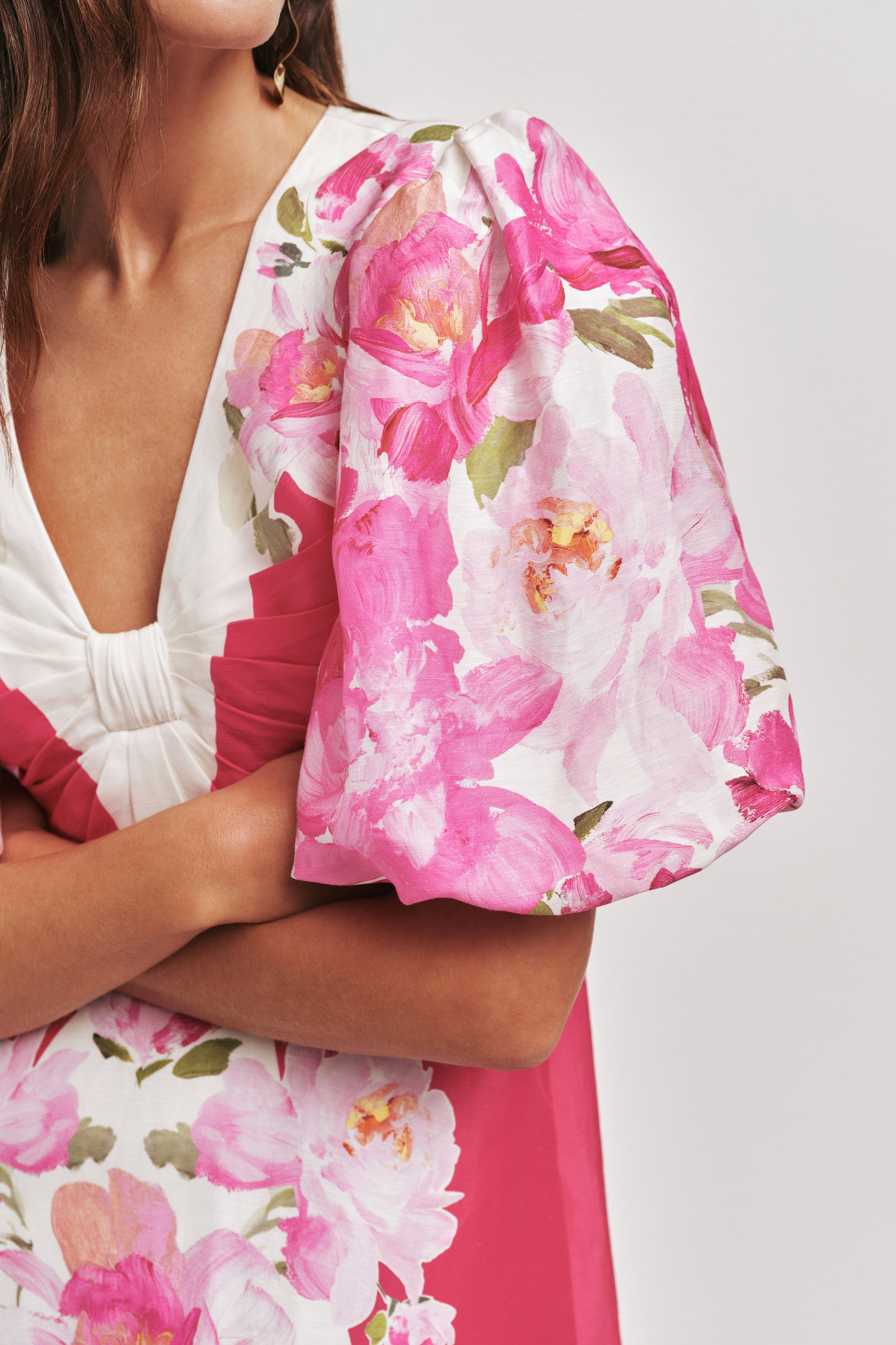 Overflow Knotted Midi Dress