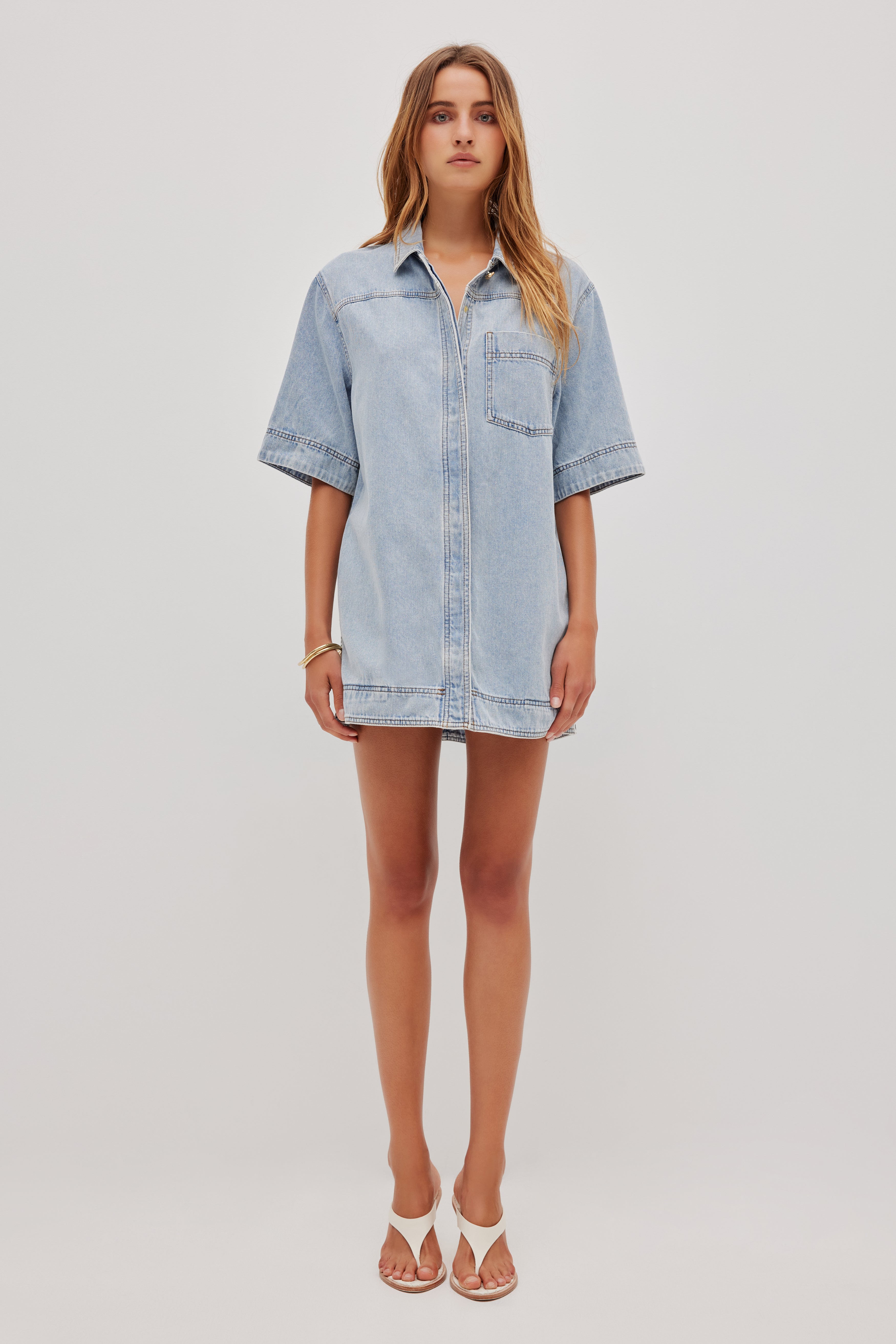 Corrie Denim Mini Tunic Dress