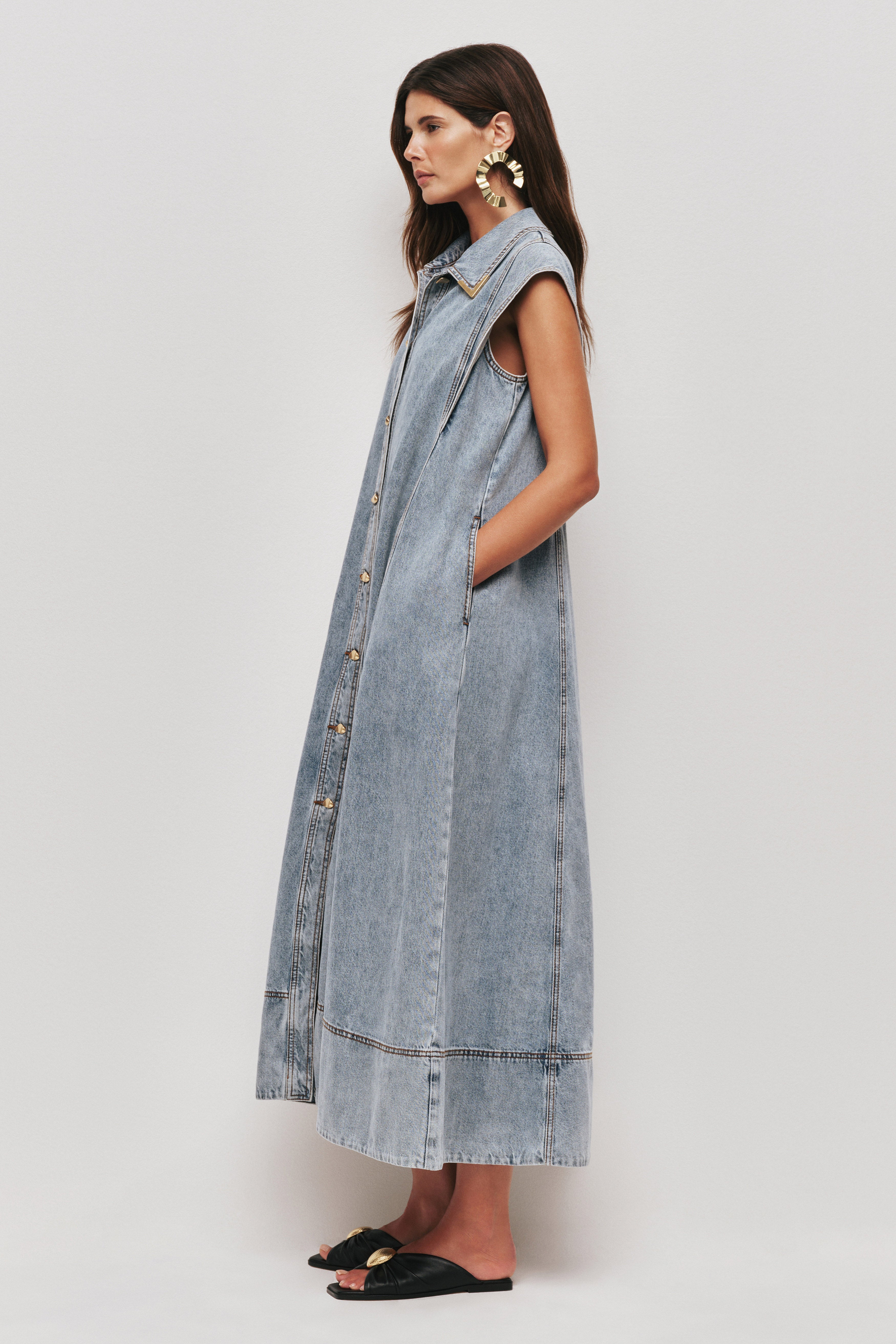 Amara Denim Maxi Dress