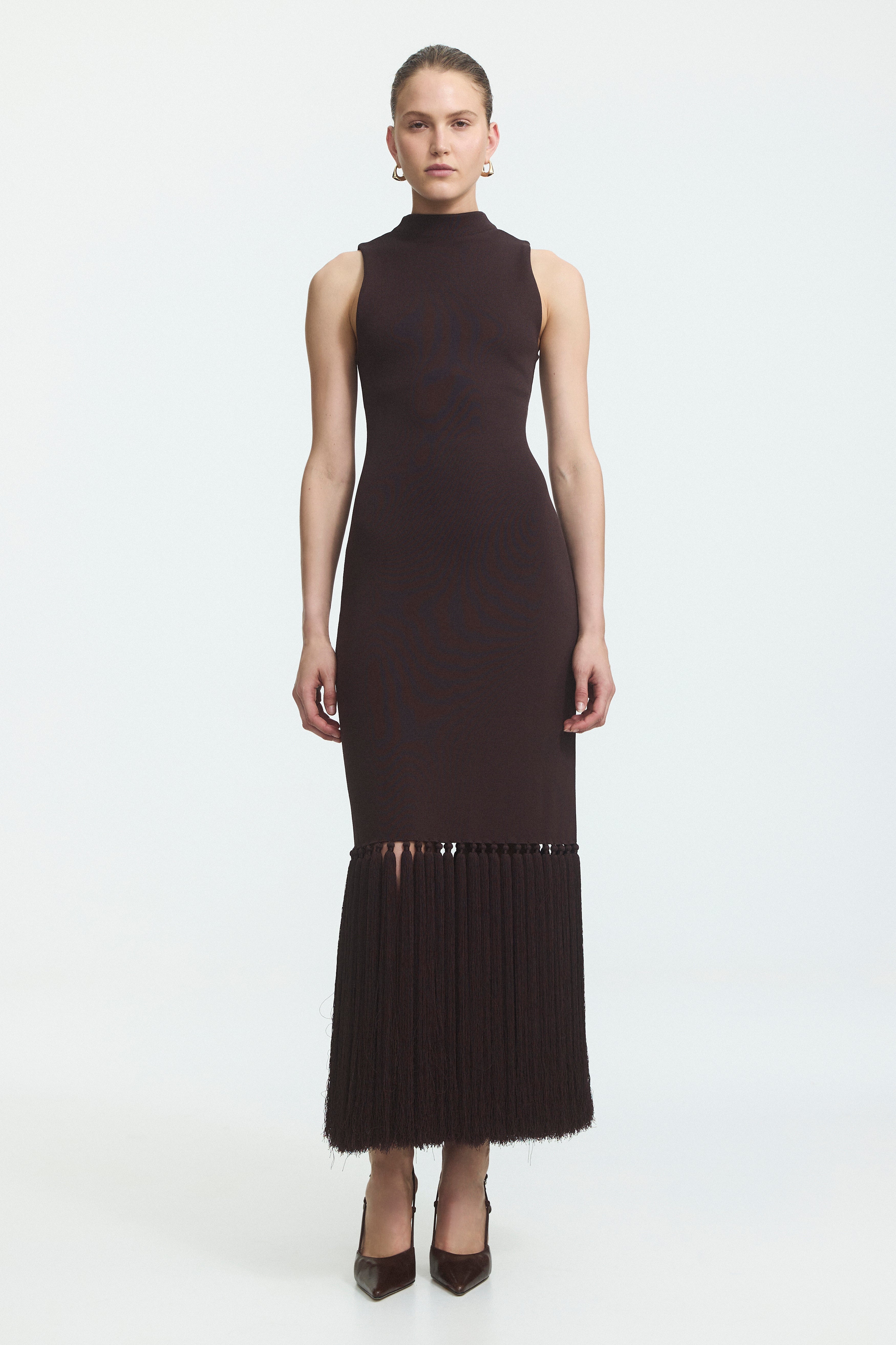 Sofina Knit Tassel Midi Dress