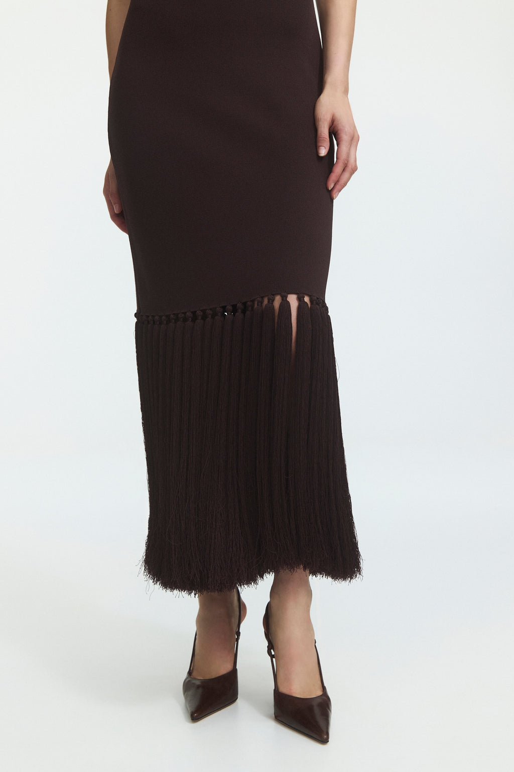 Sofina Knit Tassel Midi Dress