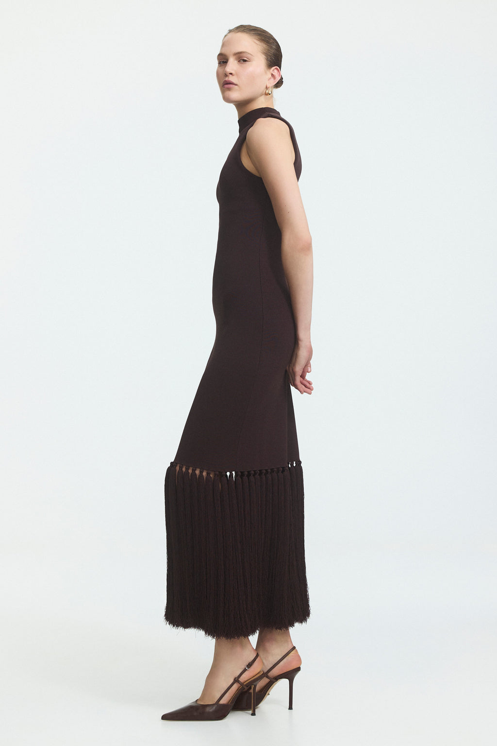 Sofina Knit Tassel Midi Dress