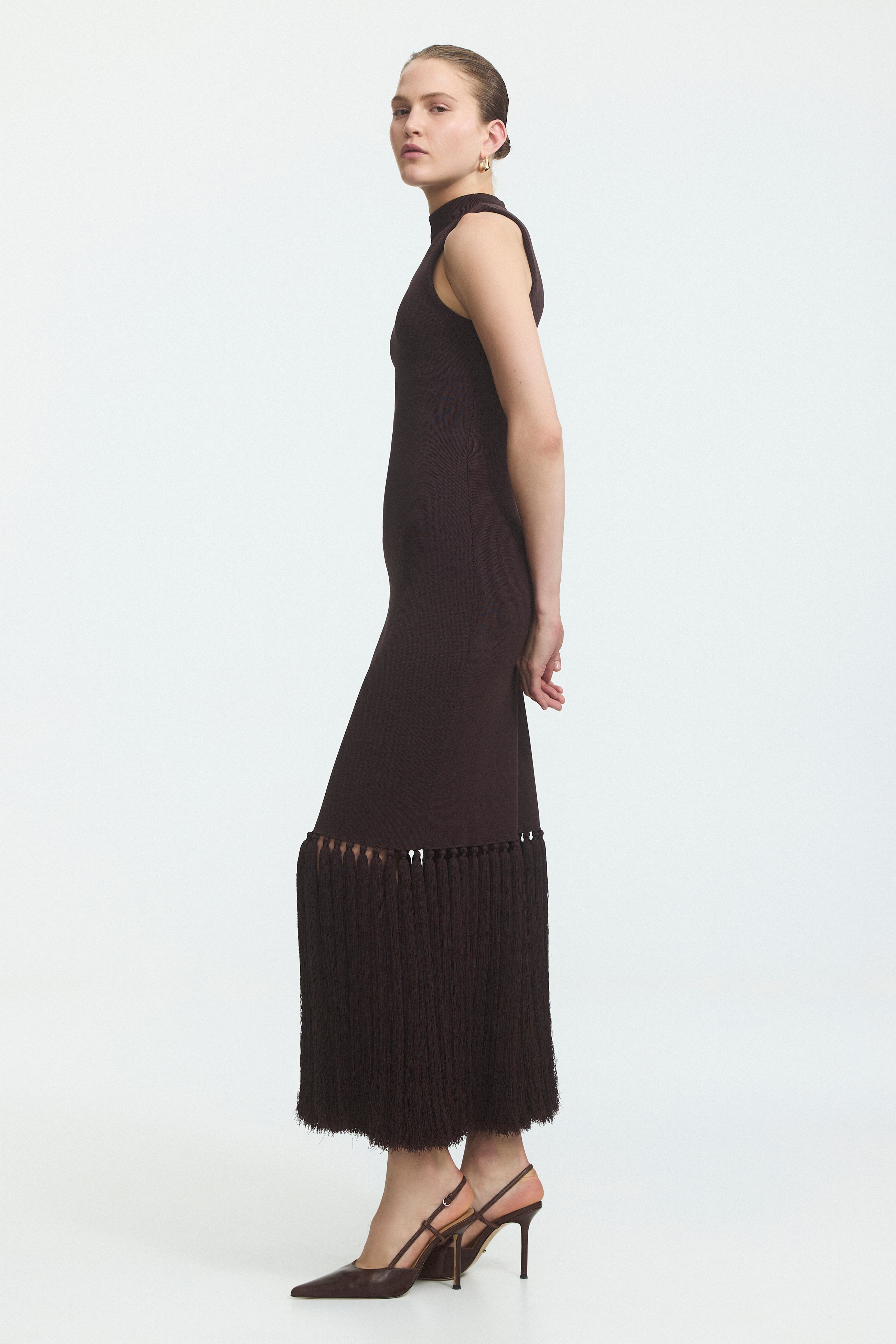 Sofina Knit Tassel Midi Dress