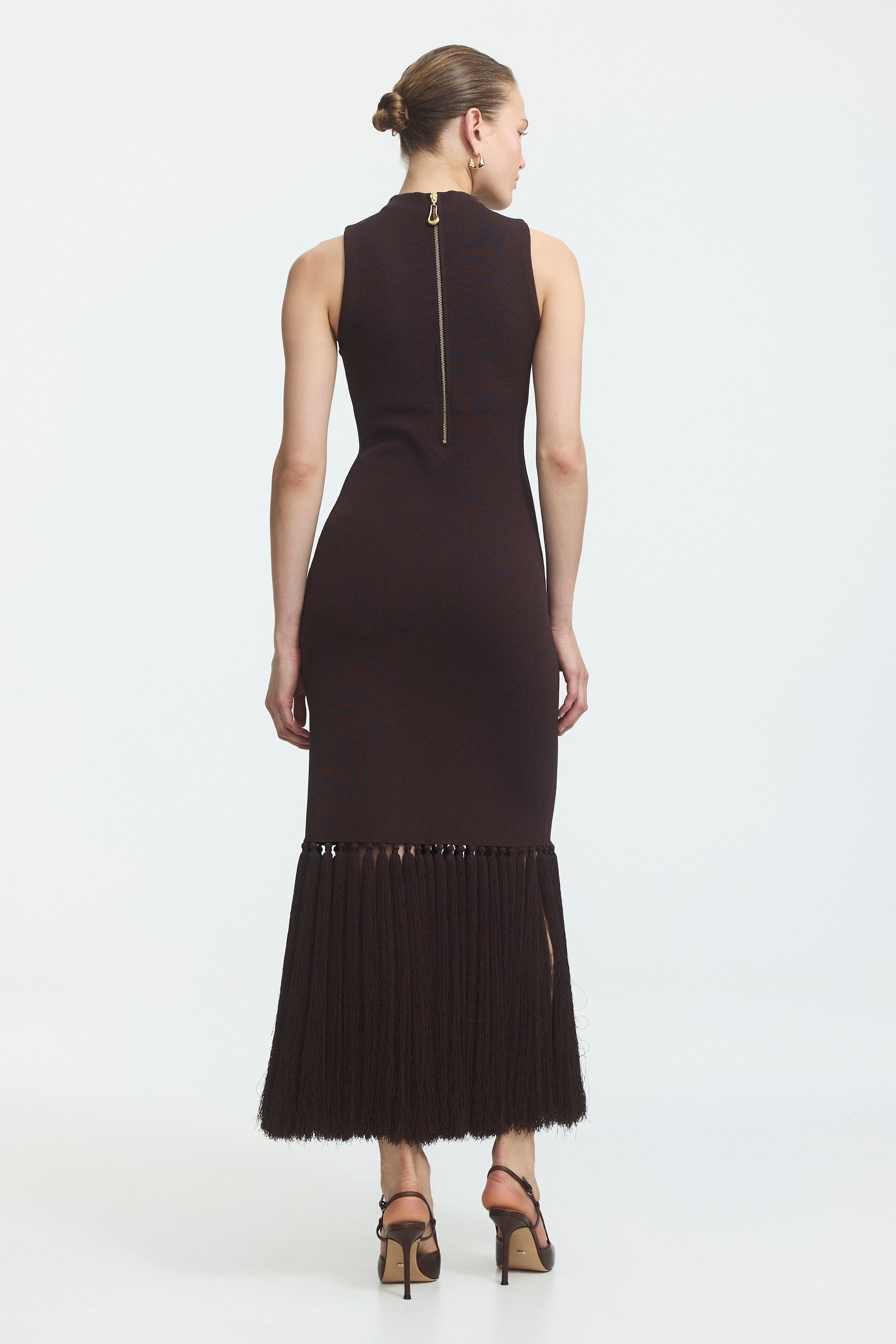 Sofina Knit Tassel Midi Dress