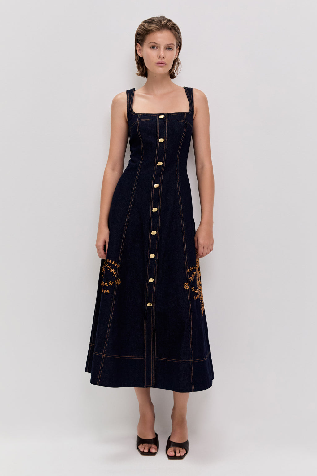 Elora Denim Midi Dress