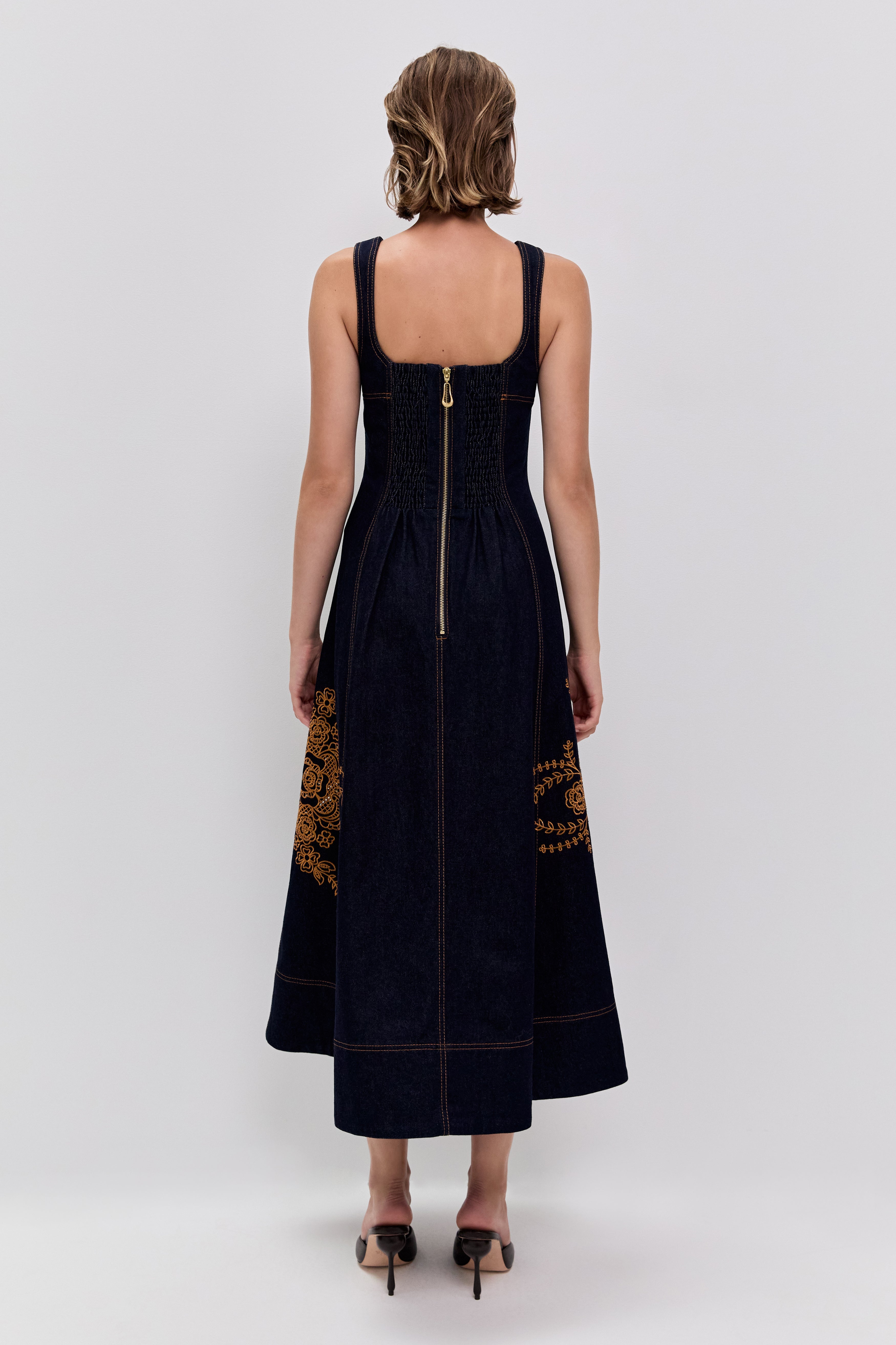 Elora Denim Midi Dress