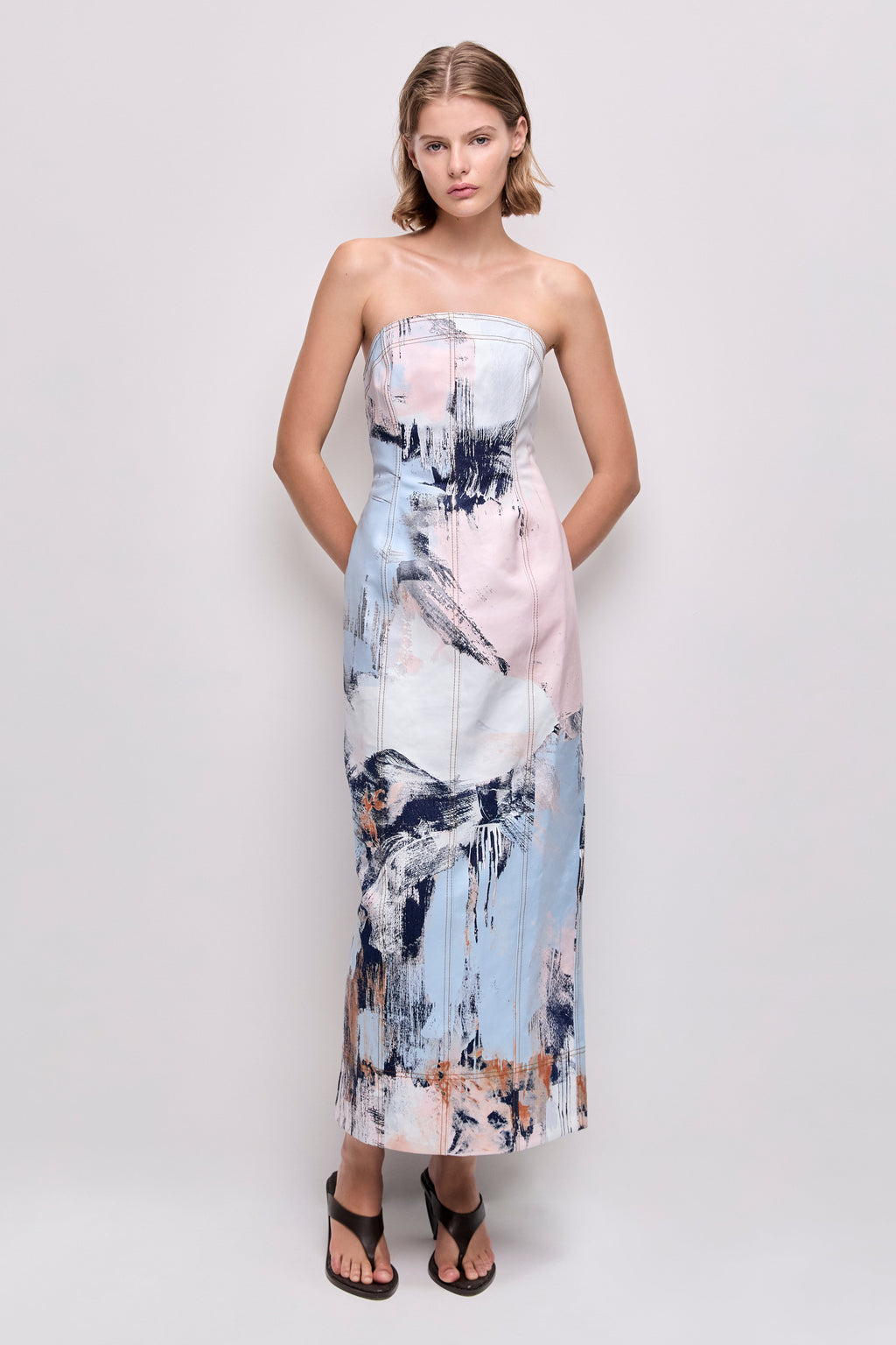 Lettera Denim Midi Dress