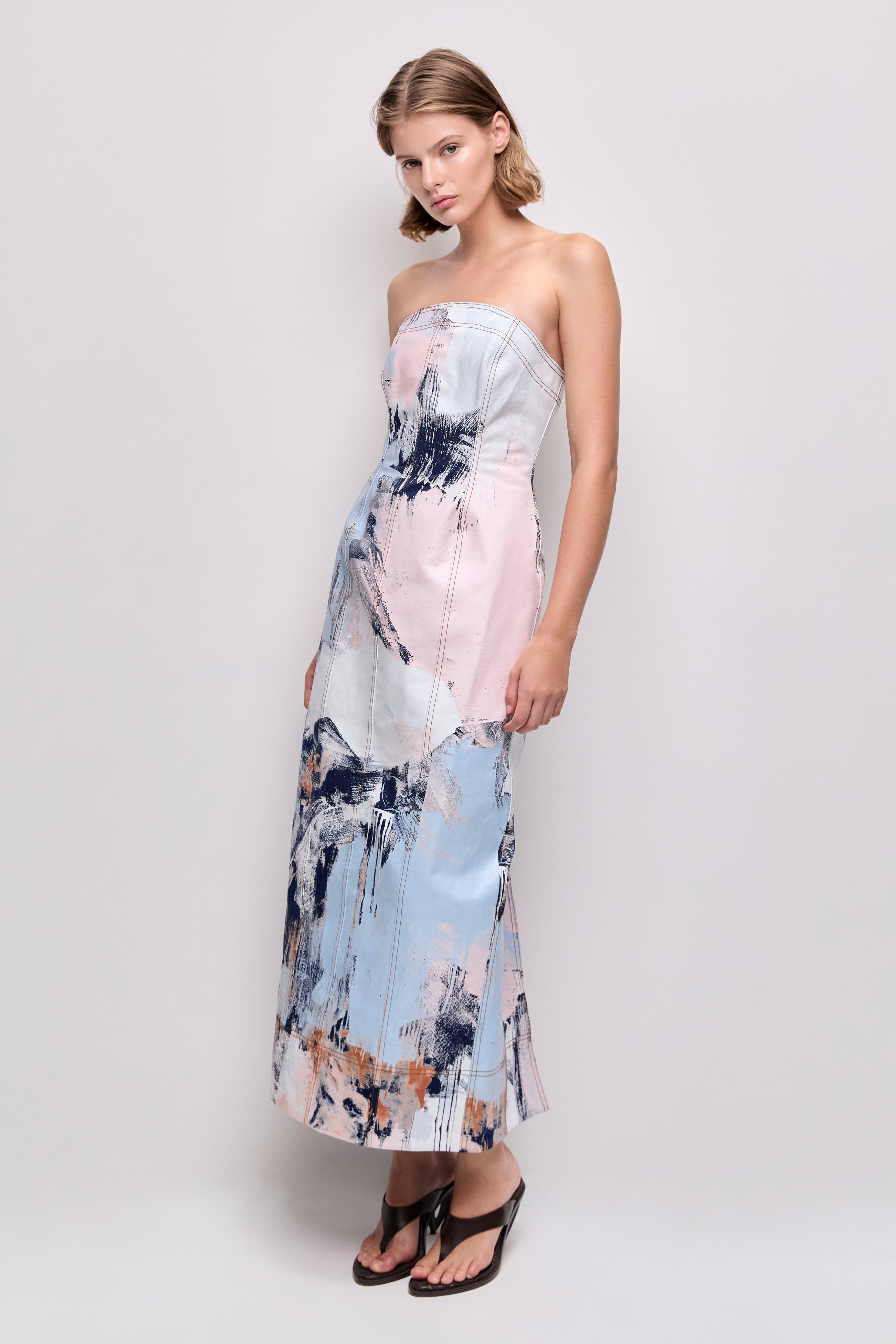 Lettera Denim Midi Dress
