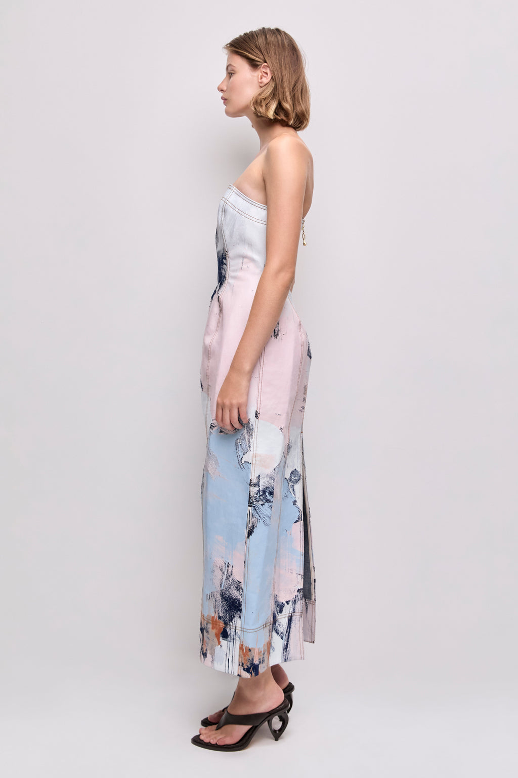 Lettera Denim Midi Dress