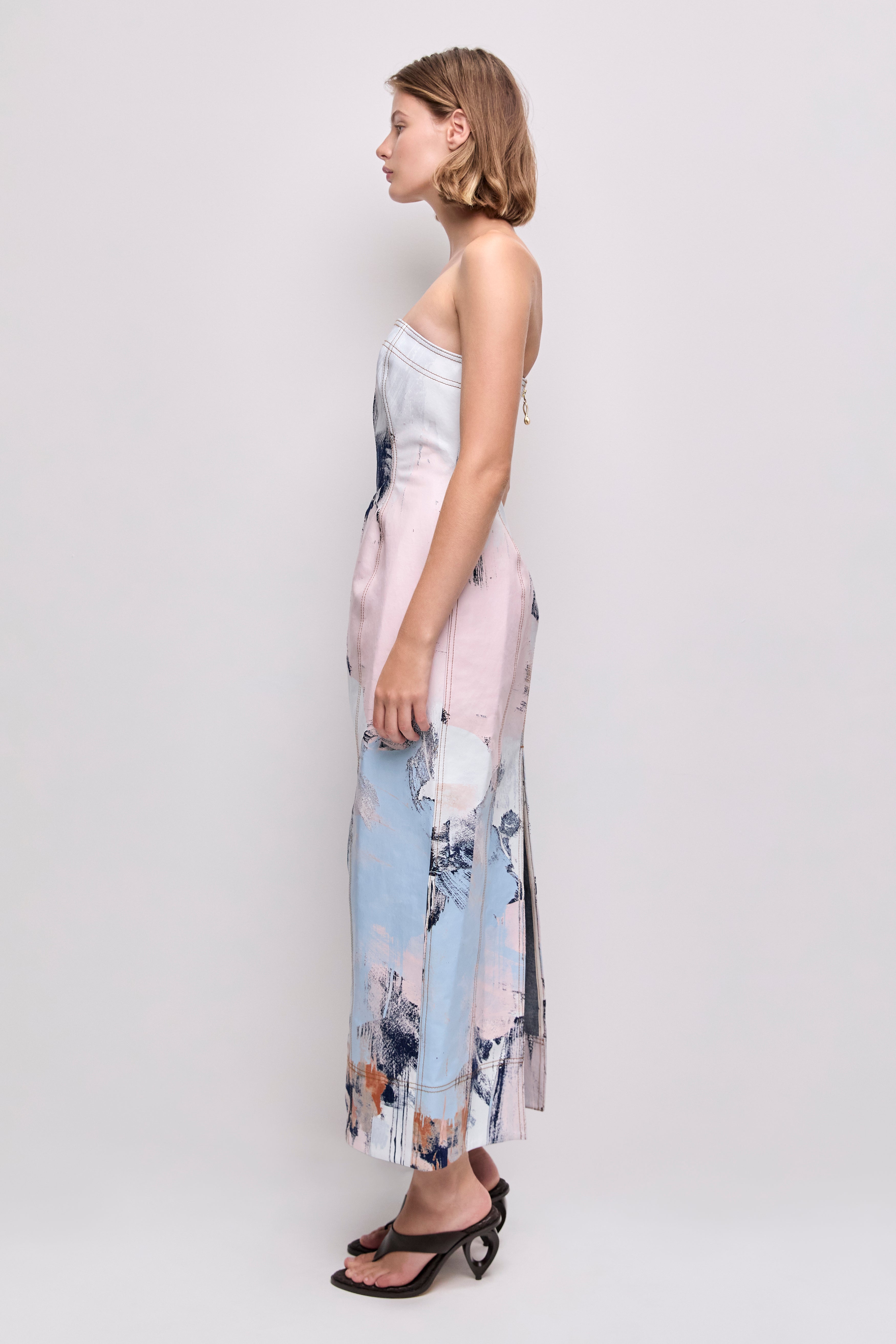 Lettera Denim Midi Dress