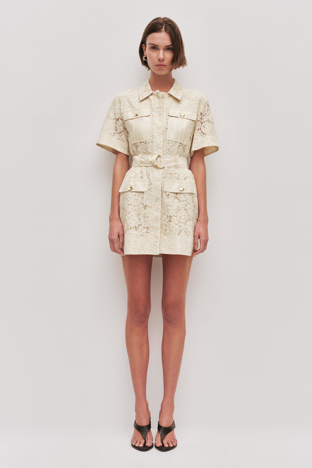 Mystic Lace Mini Shirt Dress