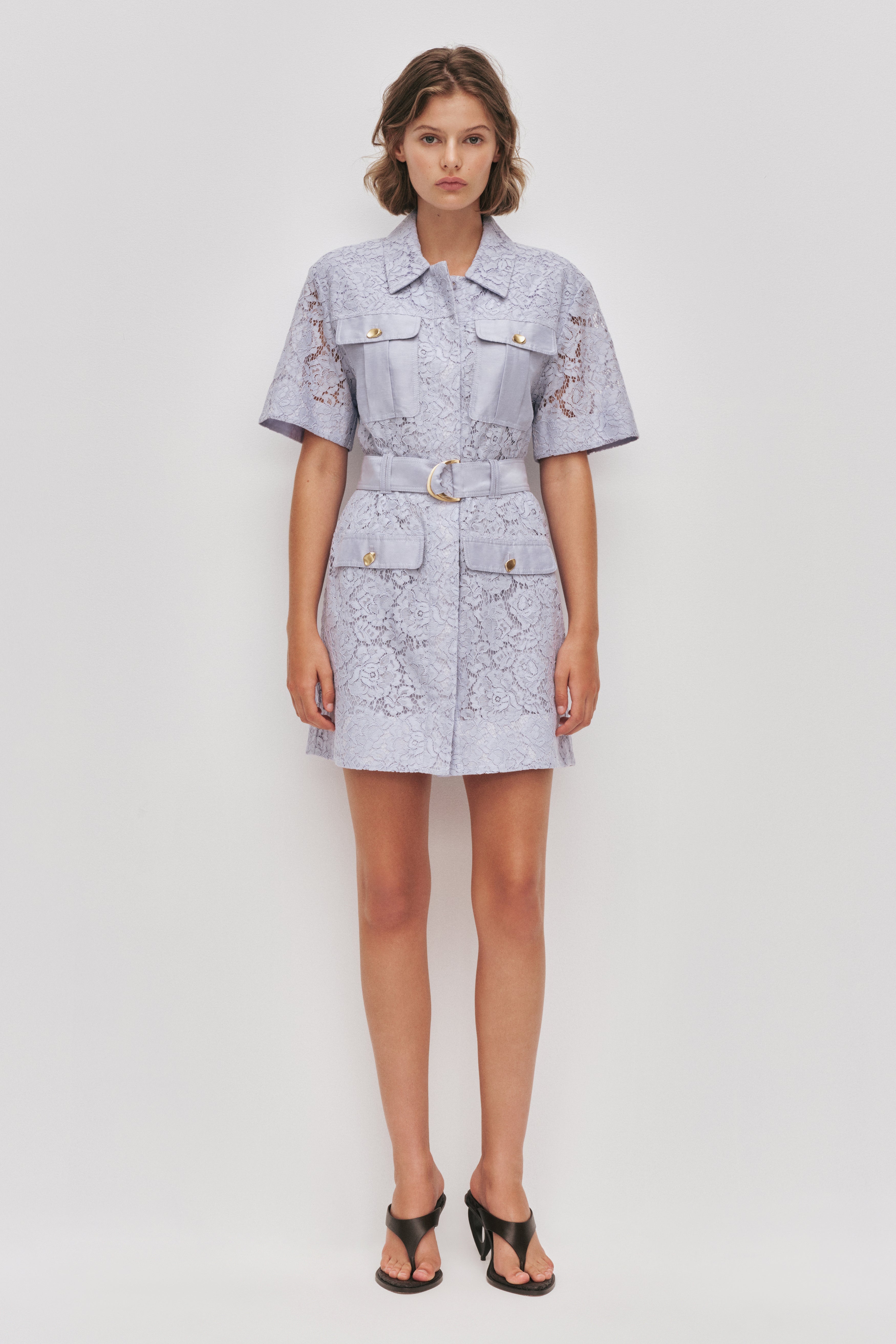 Mystic Lace Mini Shirt Dress