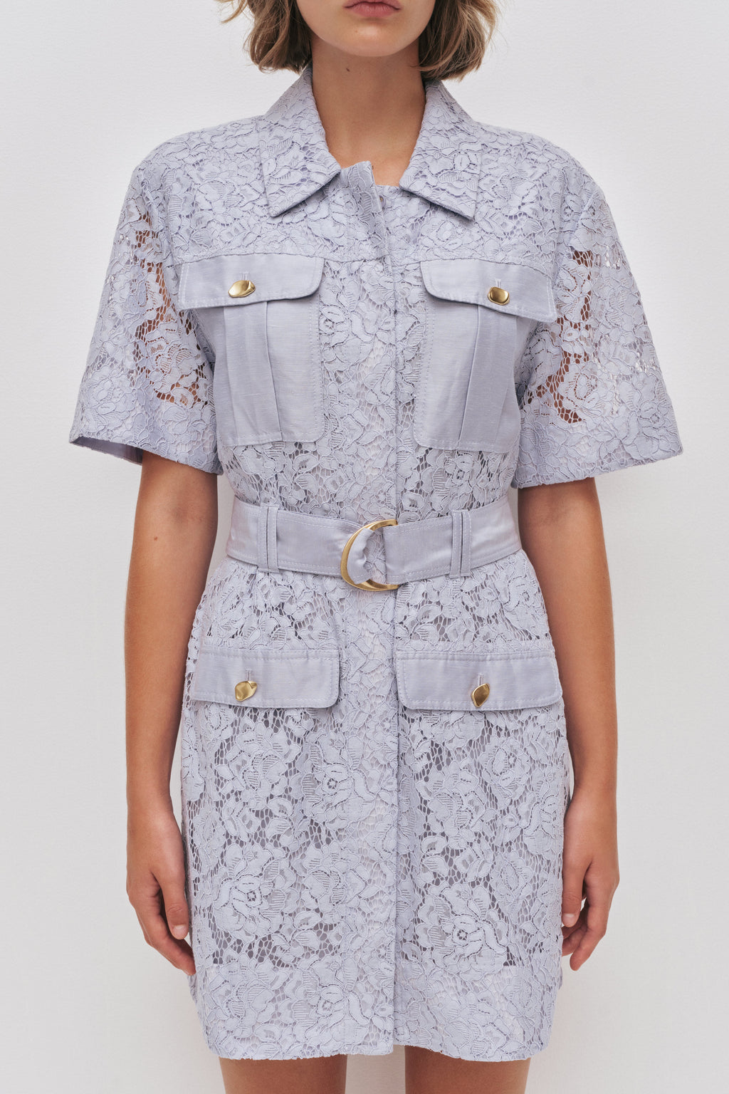 Mystic Lace Mini Shirt Dress