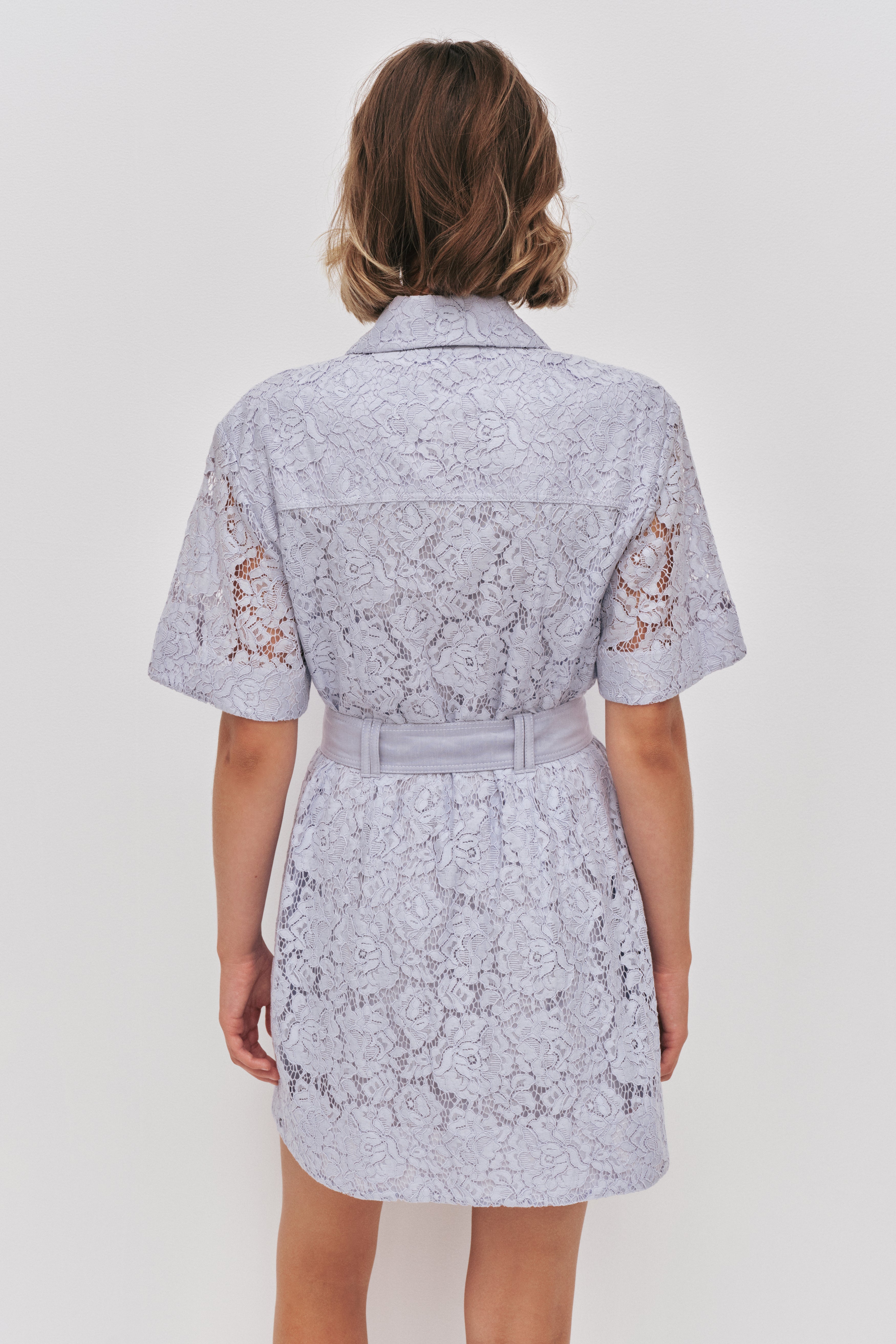Mystic Lace Mini Shirt Dress
