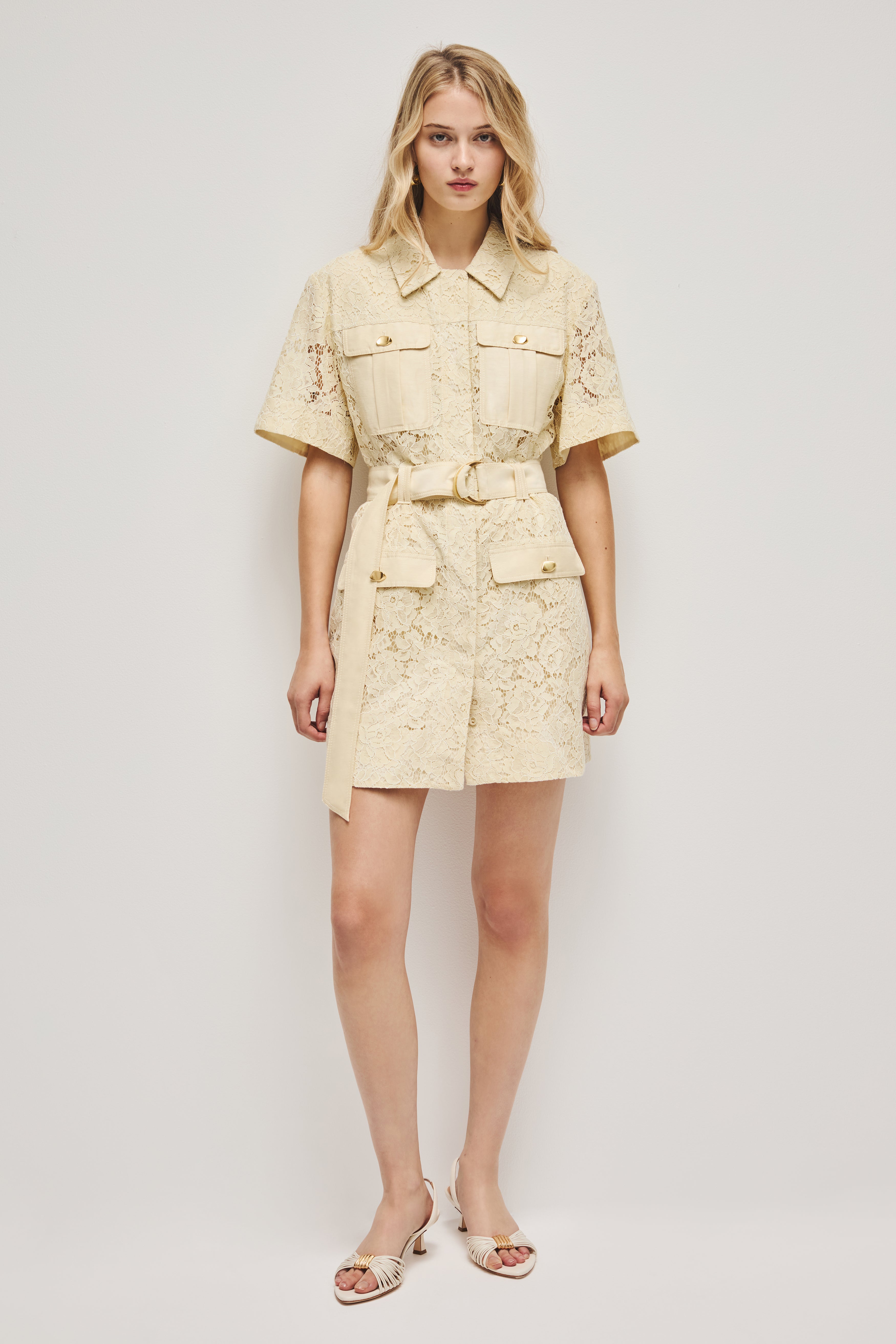 Mystic Lace Mini Shirt Dress