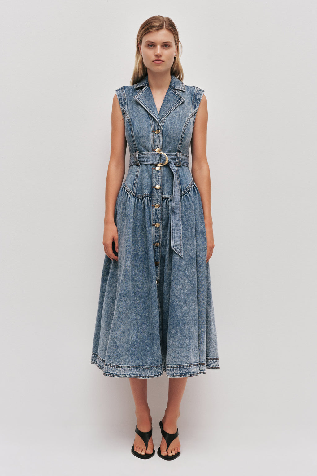 Angelina Belted Midi Dress