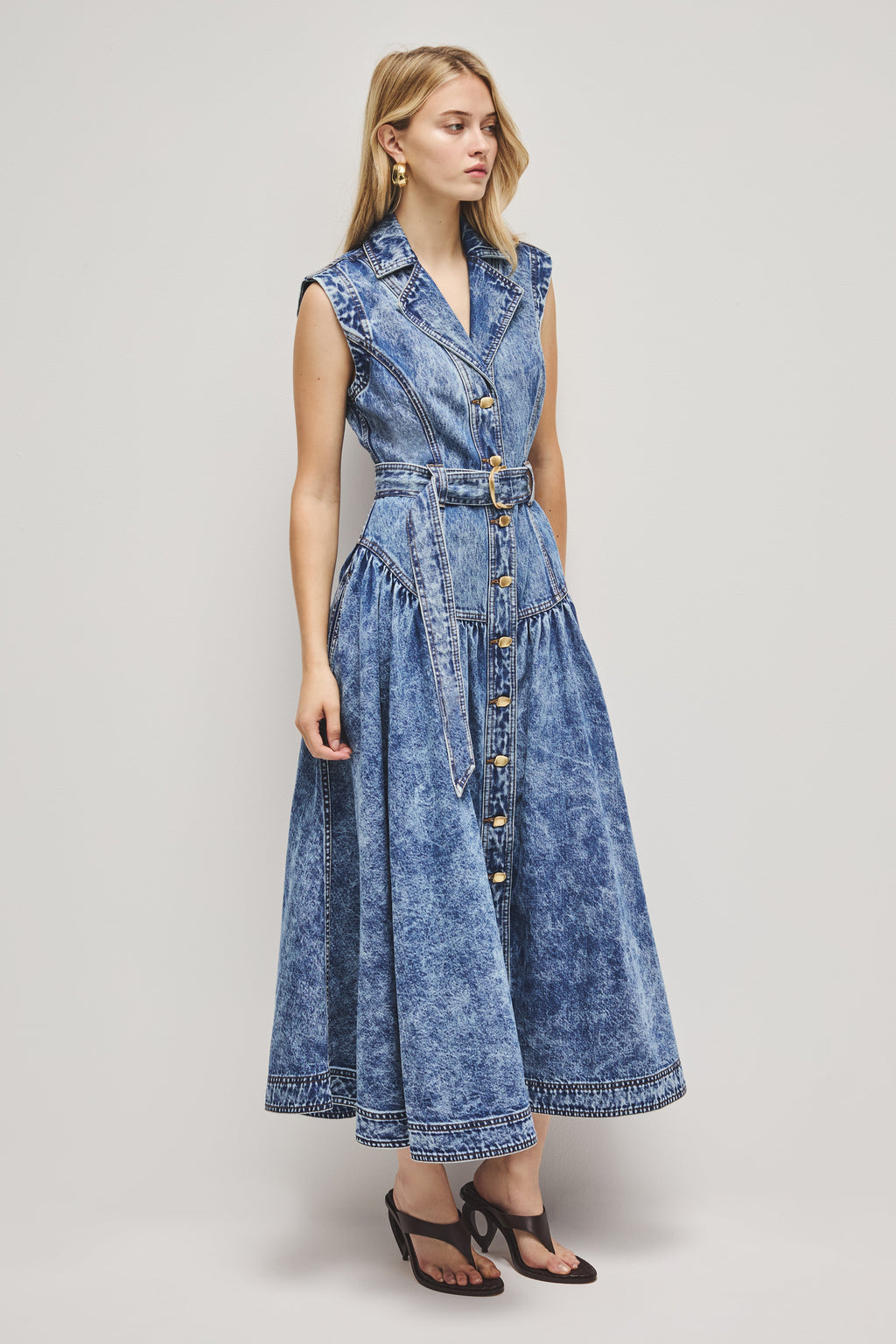 Angelina Belted Midi Dress