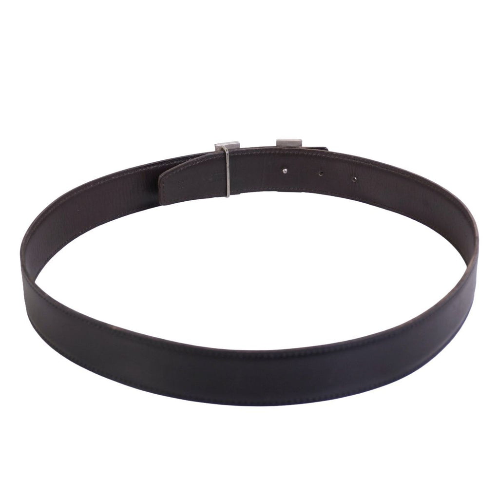 Hermes Belt Leather Constance Logo Silver