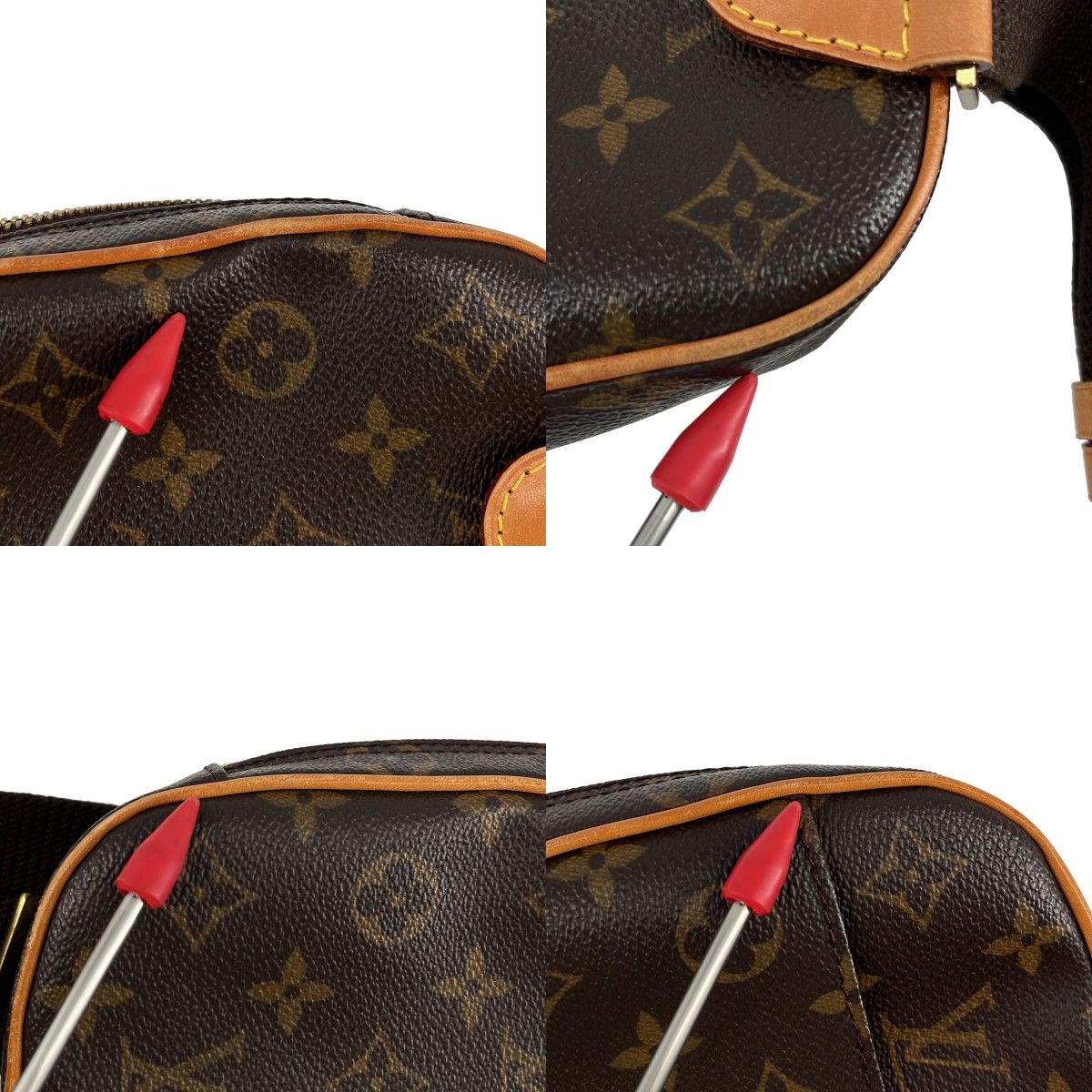 Louis Vuitton Pochette Gange Leather Monogram Belt Bag Brown