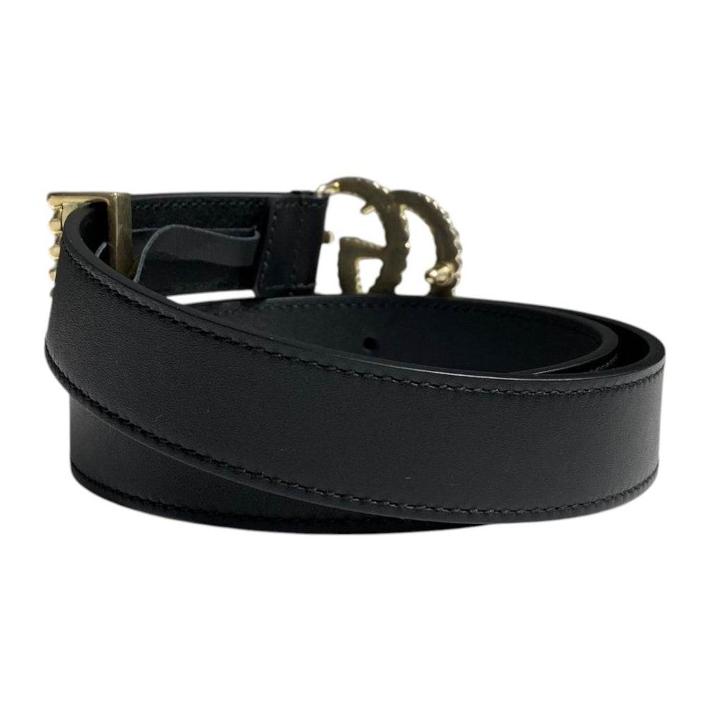 Gucci Belt GG Marmont Torchon Leather Black