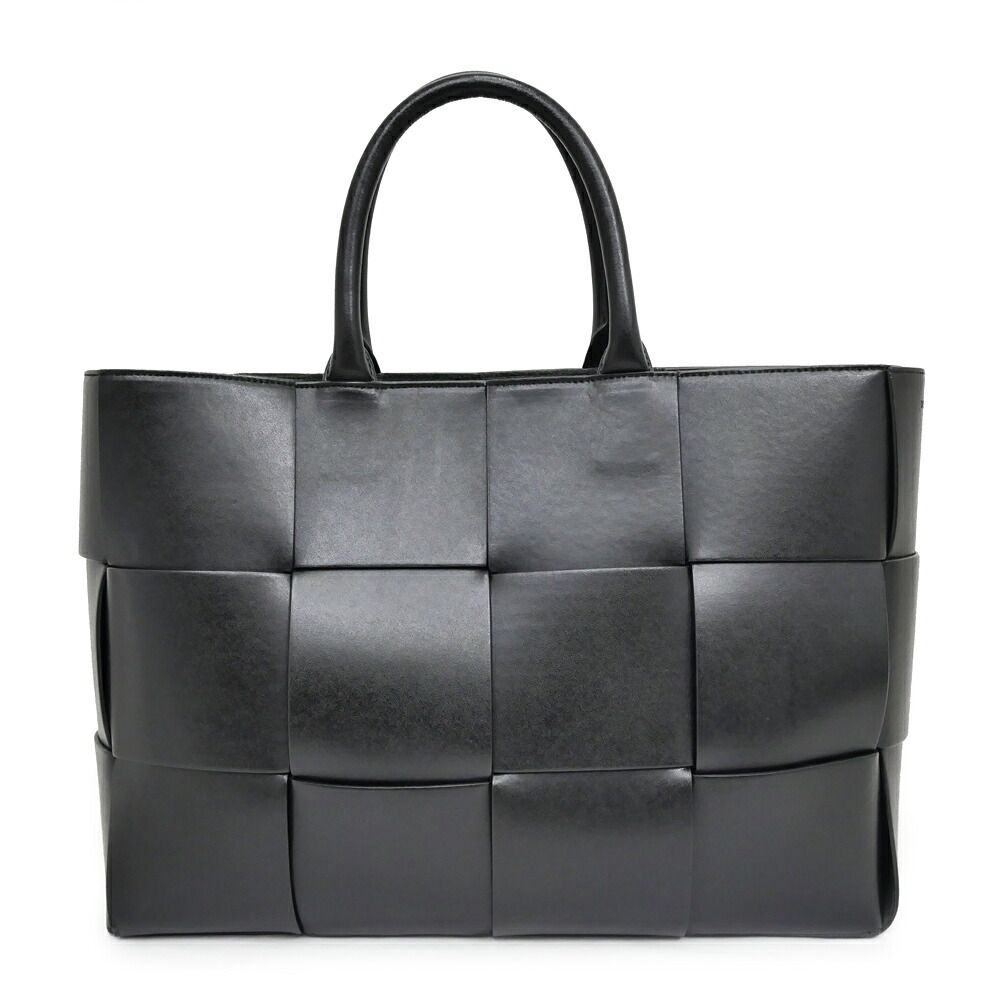 Bottega Veneta Arco Tote Bag Black Intrecciato Calf Leather