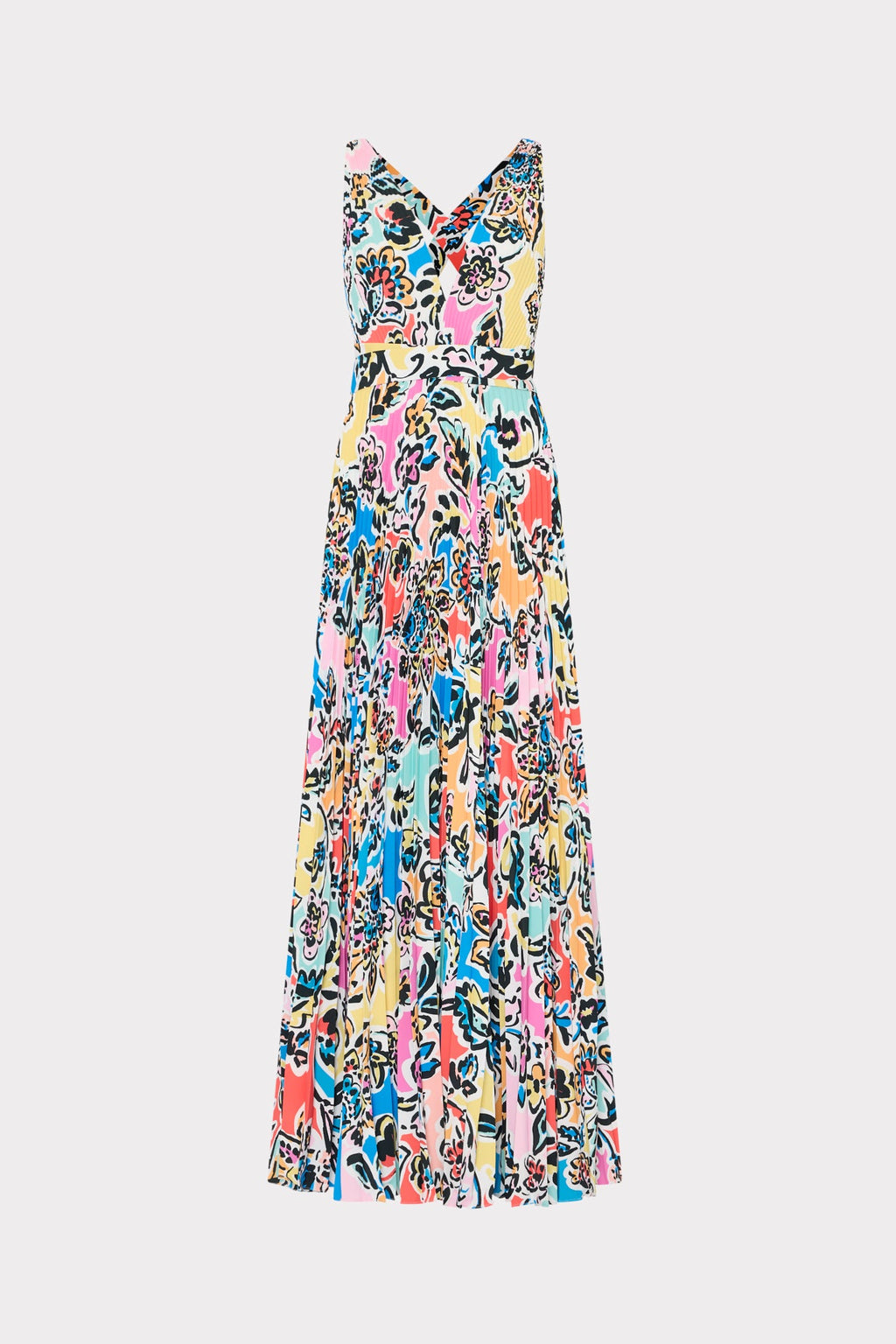 Oria Rainbow Oasis Pleated Dress