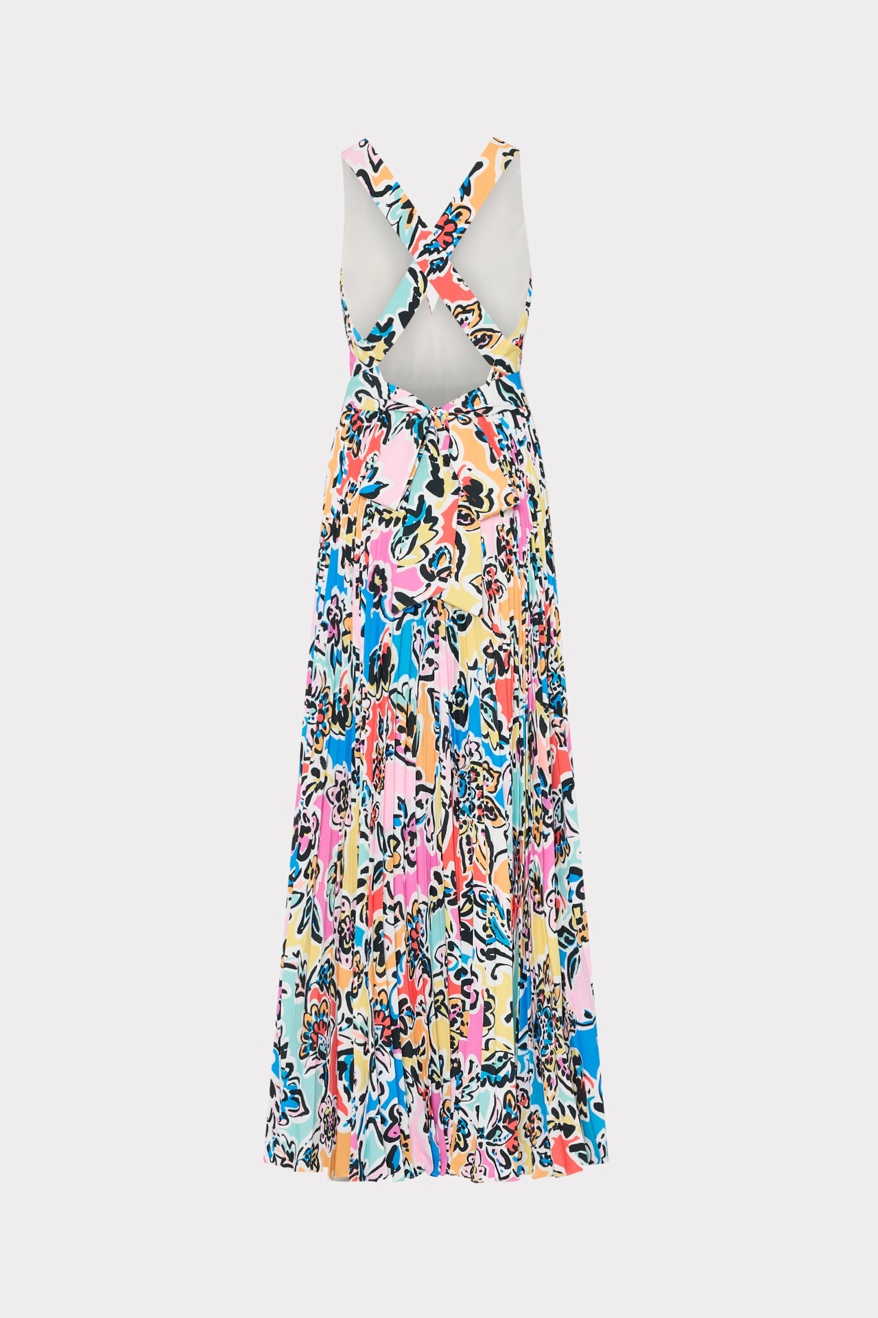Oria Rainbow Oasis Pleated Dress