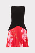 Haddy Printed Pleated Mini Dress