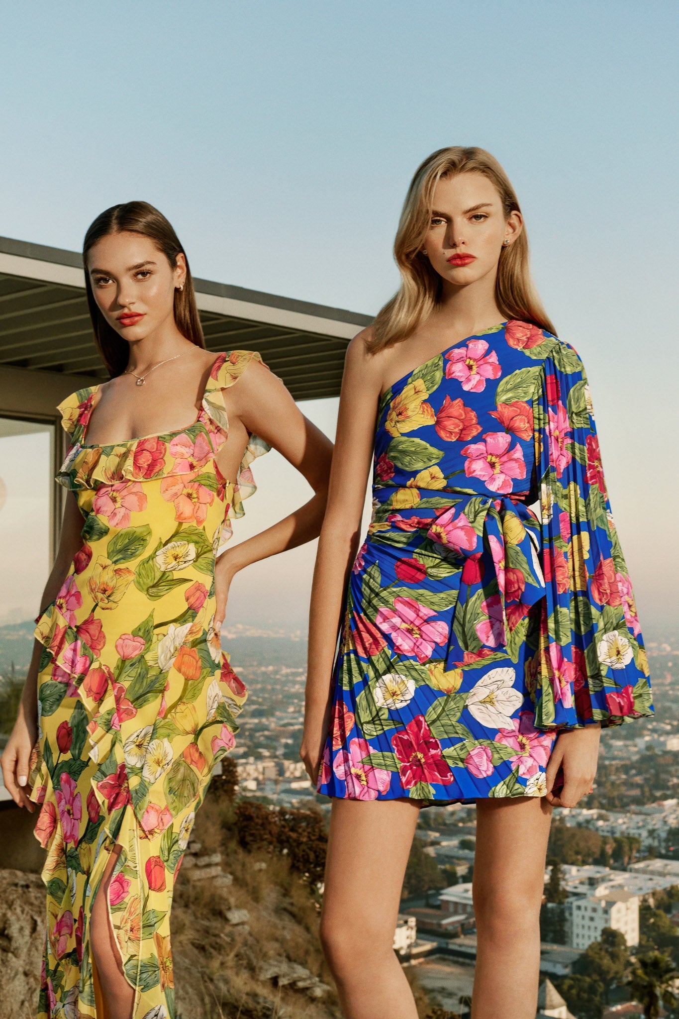 Linden Tulip Rosette Pleated Dress
