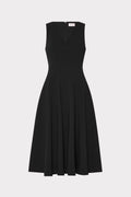 Linda Stretch Cady Midi Fit And Flare