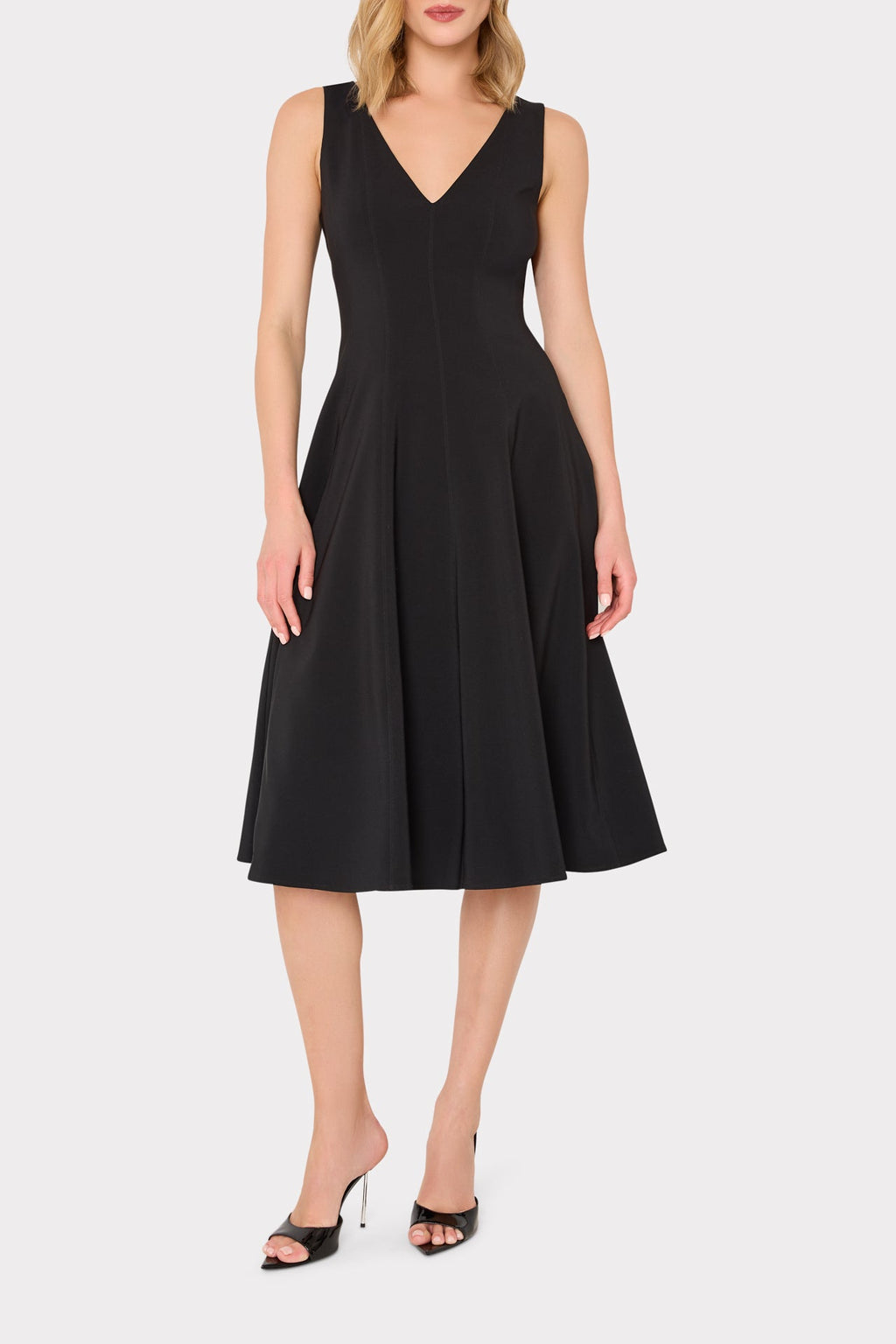 Linda Stretch Cady Midi Fit And Flare