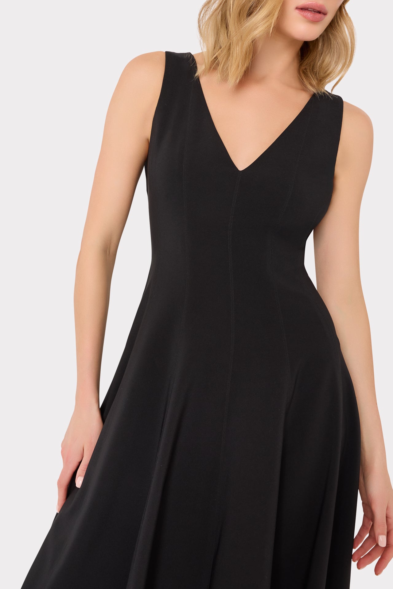 Linda Stretch Cady Midi Fit And Flare