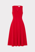 Linda Stretch Cady Midi Fit And Flare