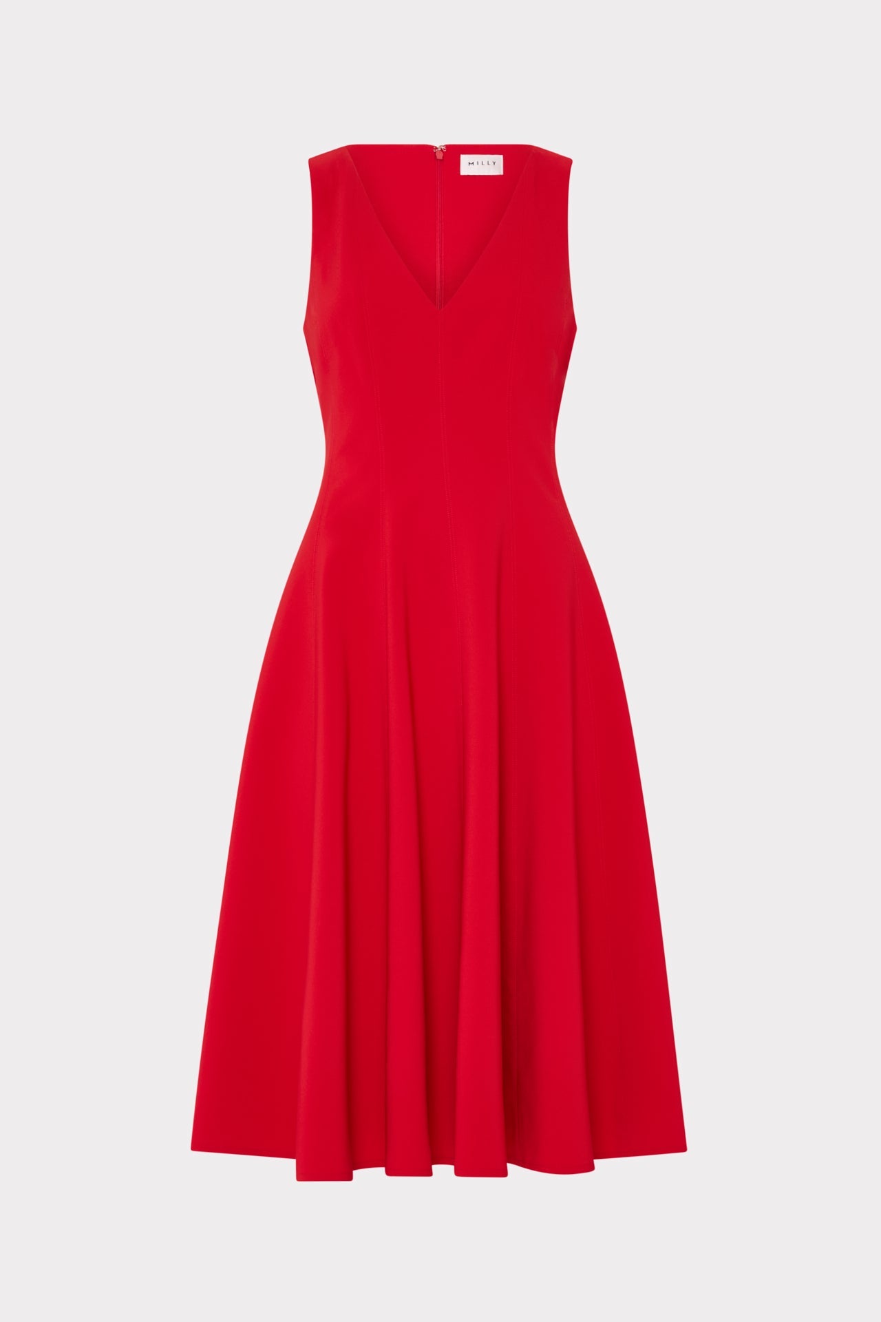 Linda Stretch Cady Midi Fit And Flare