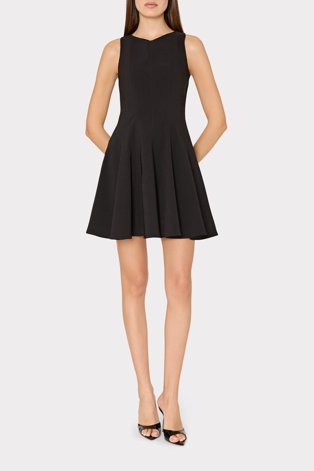 Sleeveless Stretch Cady Fit And Flare