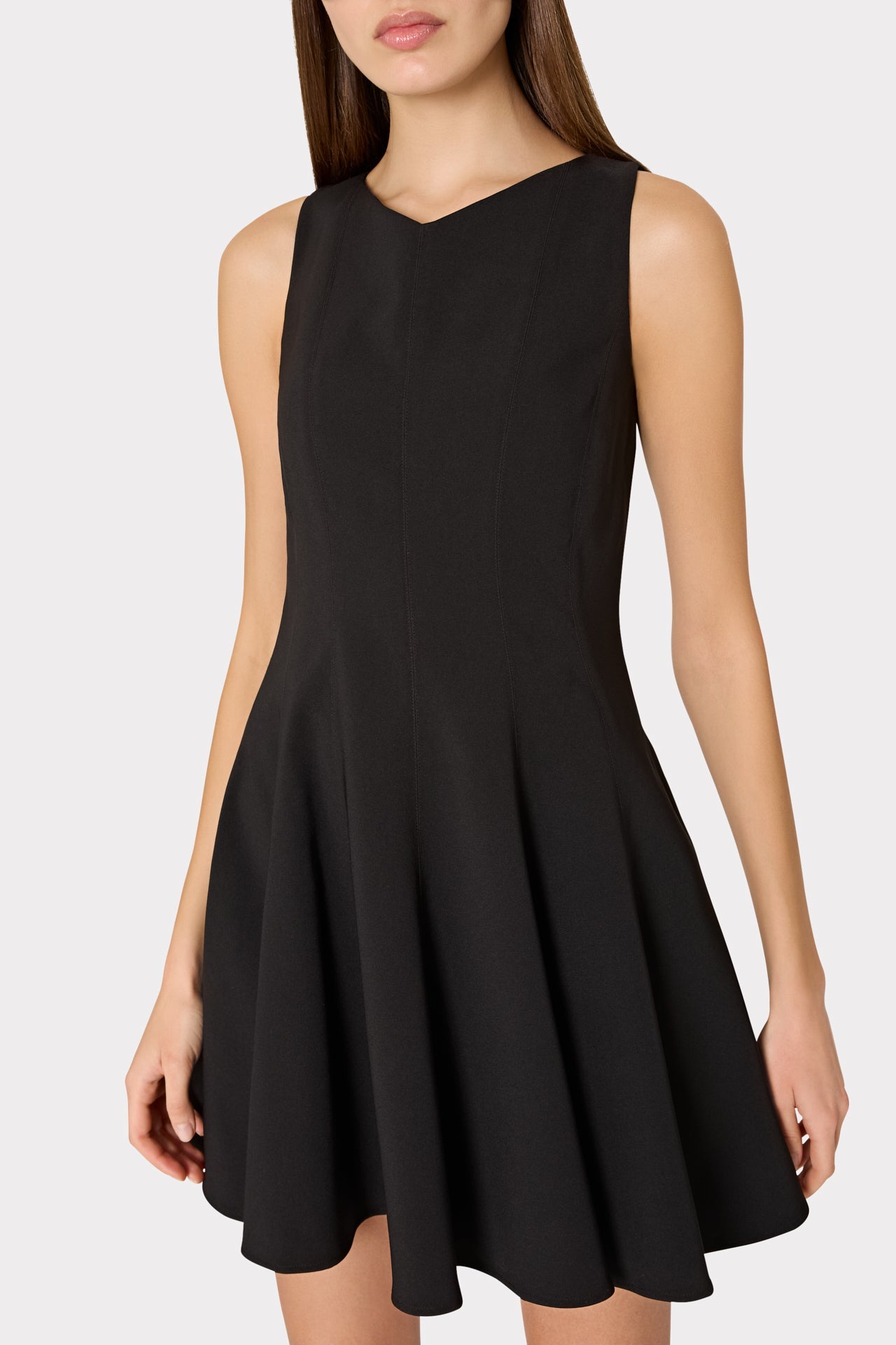 Sleeveless Stretch Cady Fit And Flare