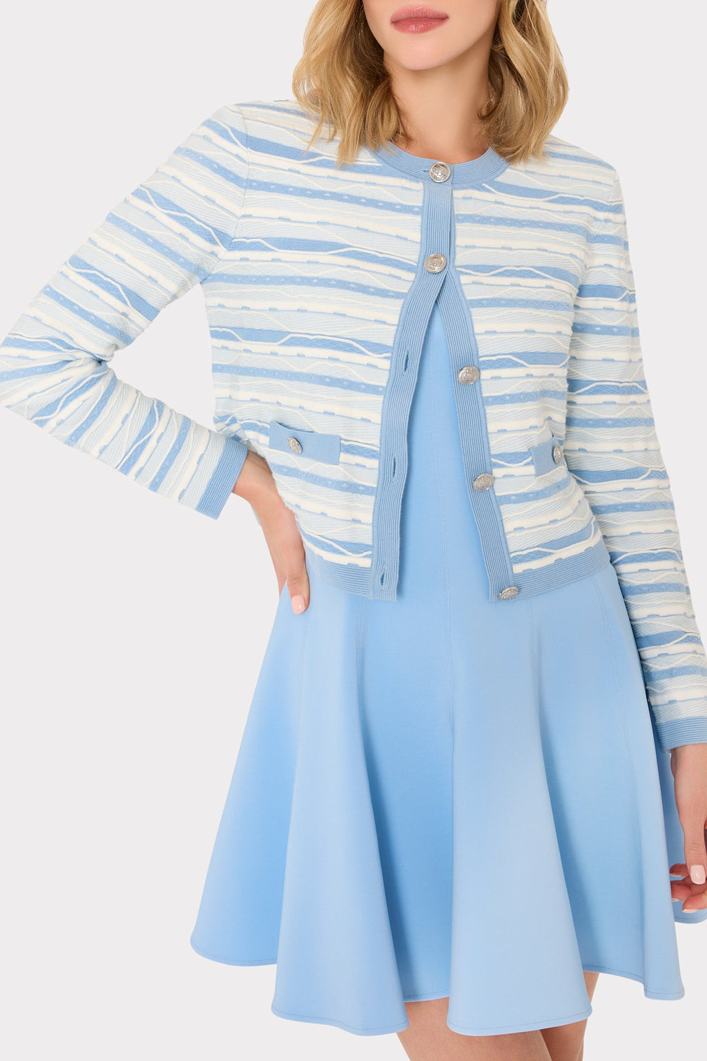 Sleeveless Stretch Cady Fit And Flare