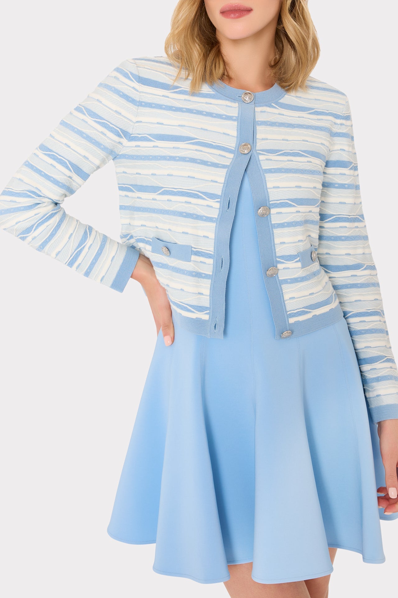 Sleeveless Stretch Cady Fit And Flare