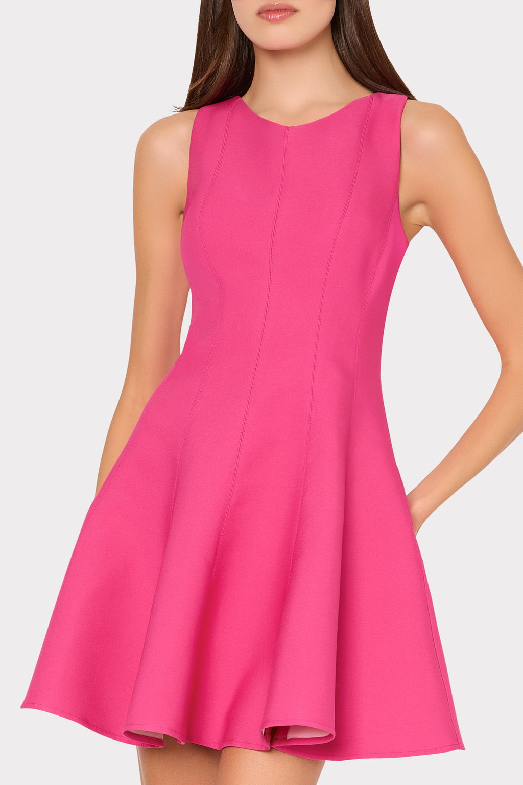 Sleeveless Stretch Cady Fit And Flare
